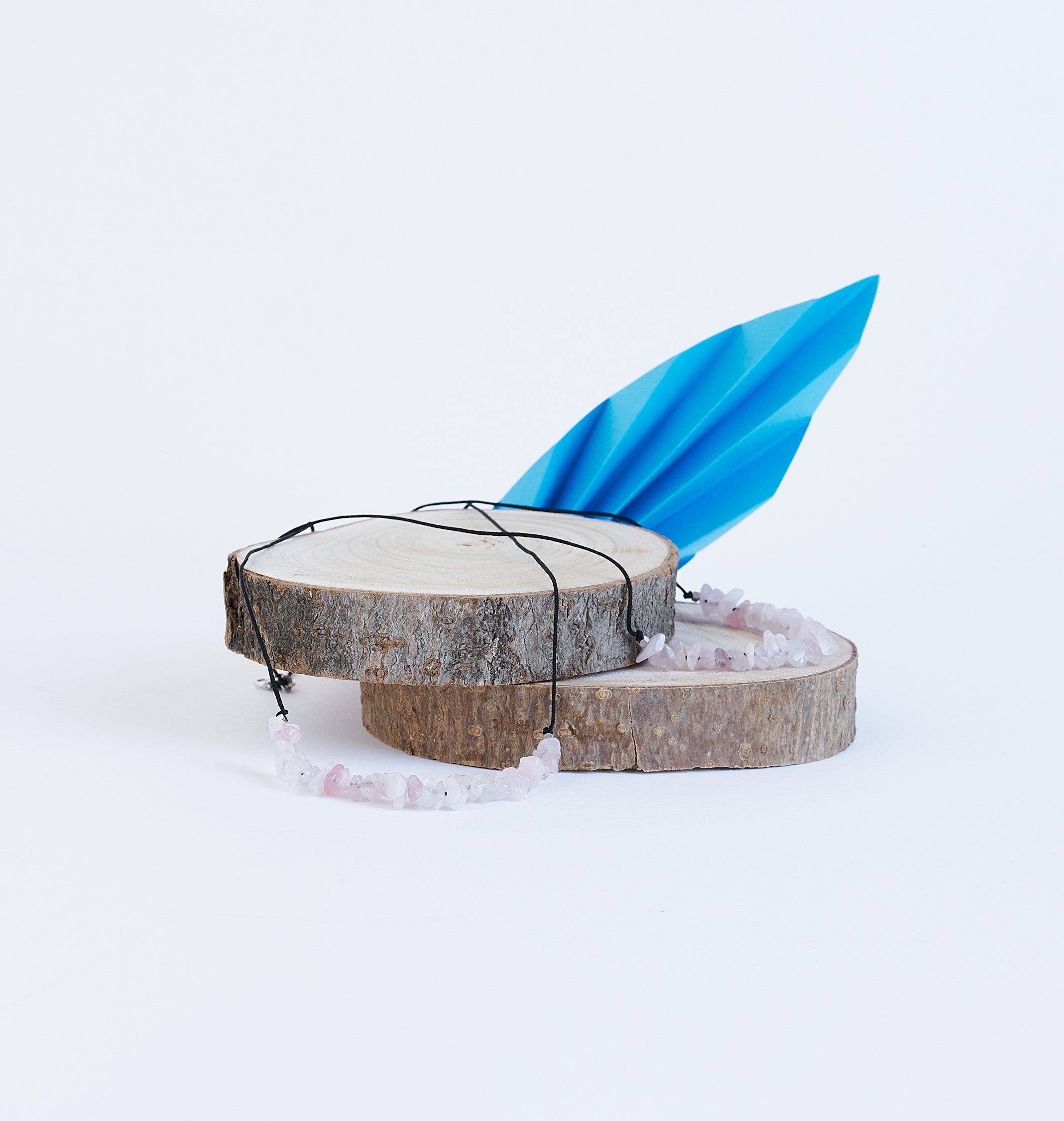 Collar Piedras de Cuarzo Rosa | Piedra Natural.