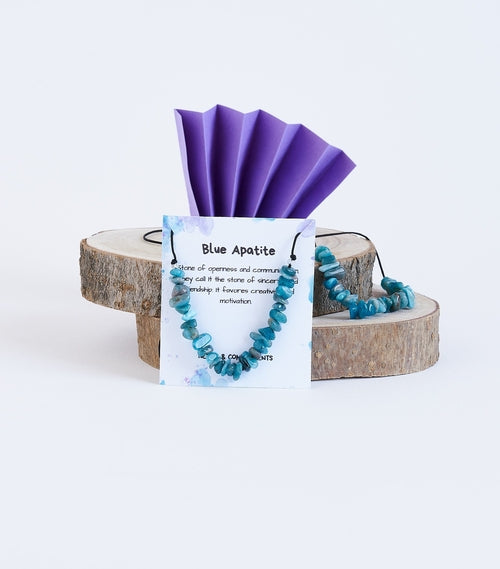 Collar piedra de Apatita azul | Piedra Natural.