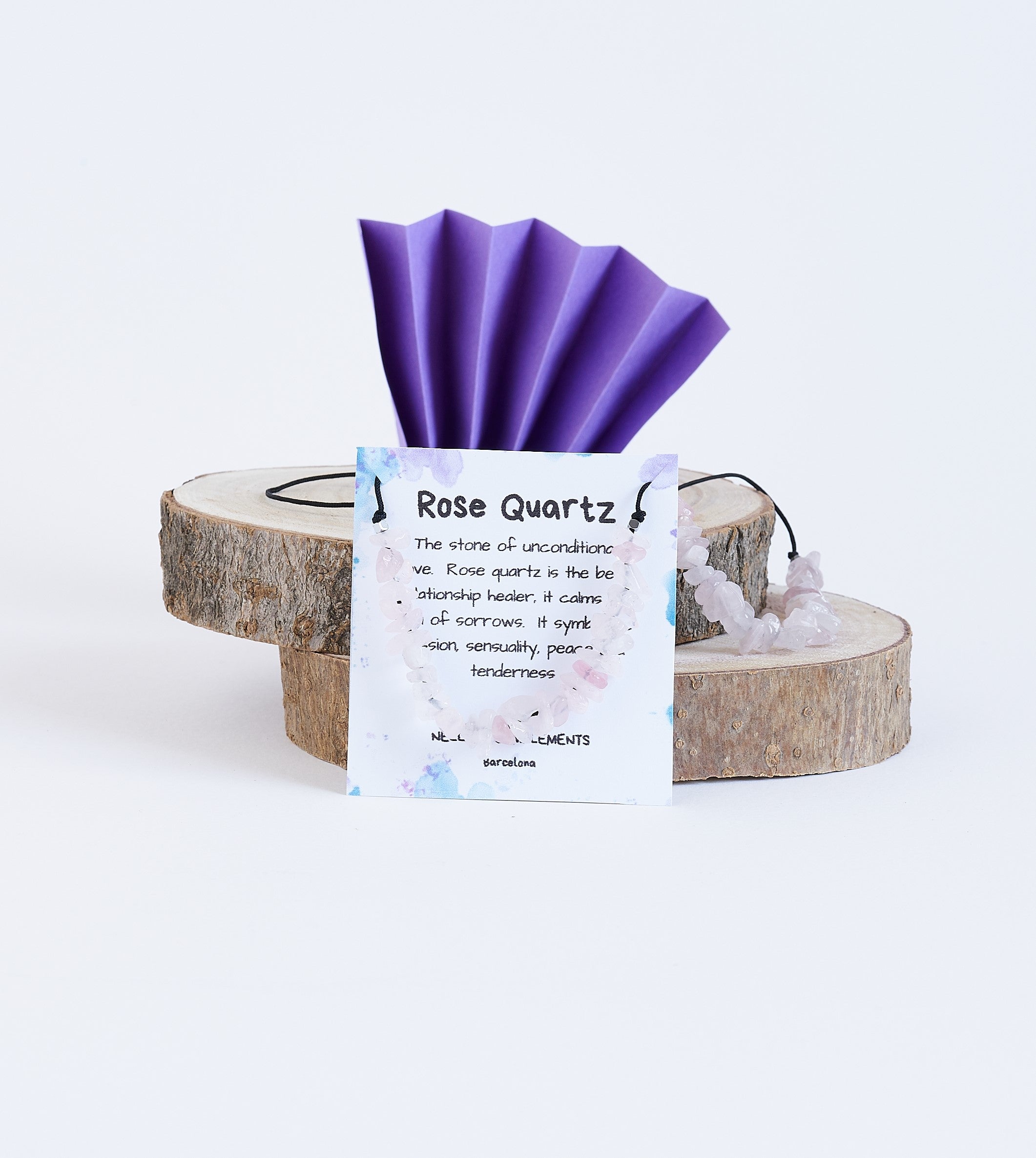 Collar Piedras de Cuarzo Rosa | Piedra Natural.