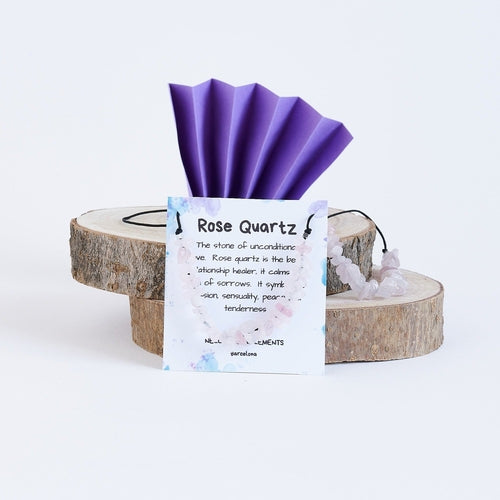 Collar Piedras de Cuarzo Rosa | Piedra Natural.