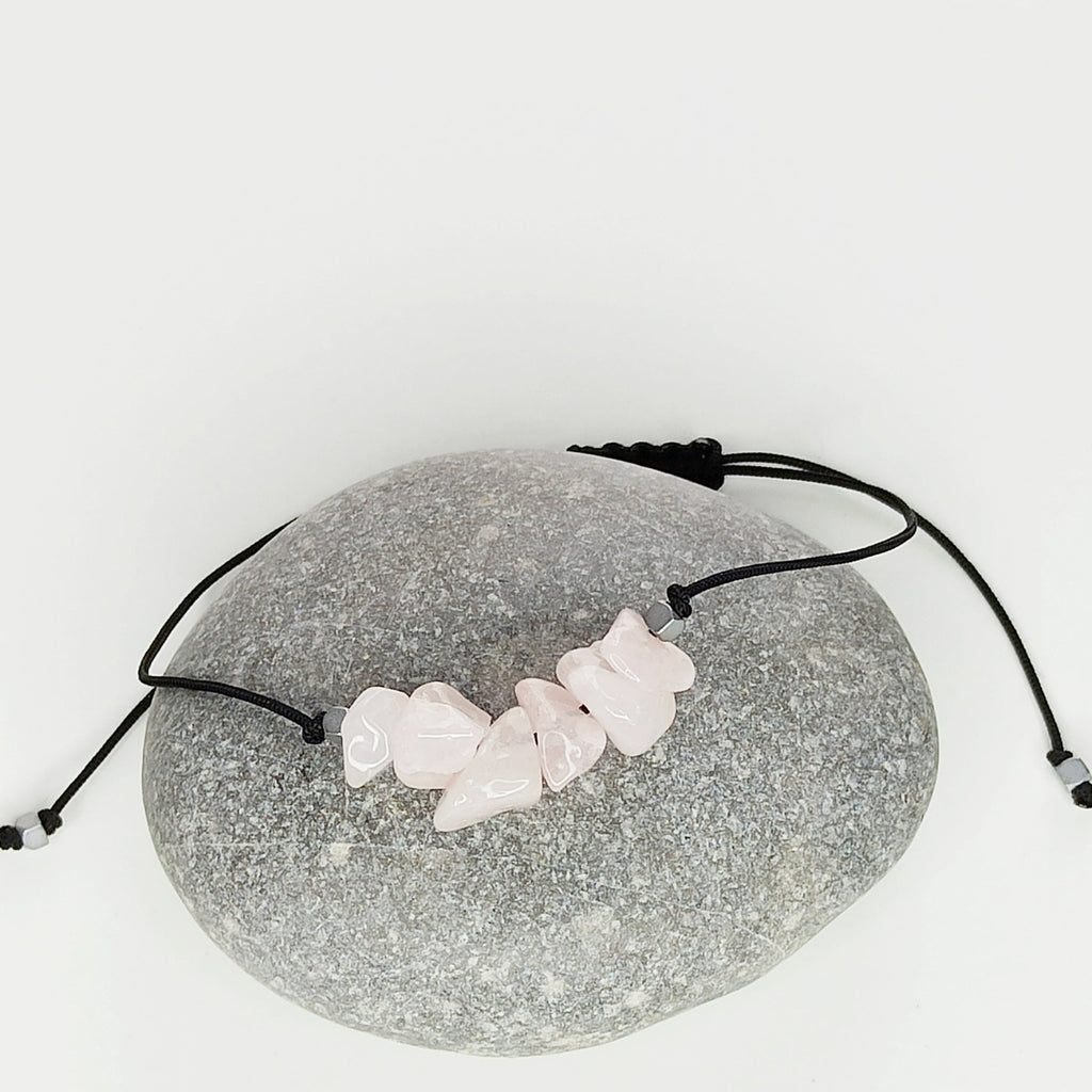 Pulsera piedras de Cuarzo Rosa | Piedra natural.