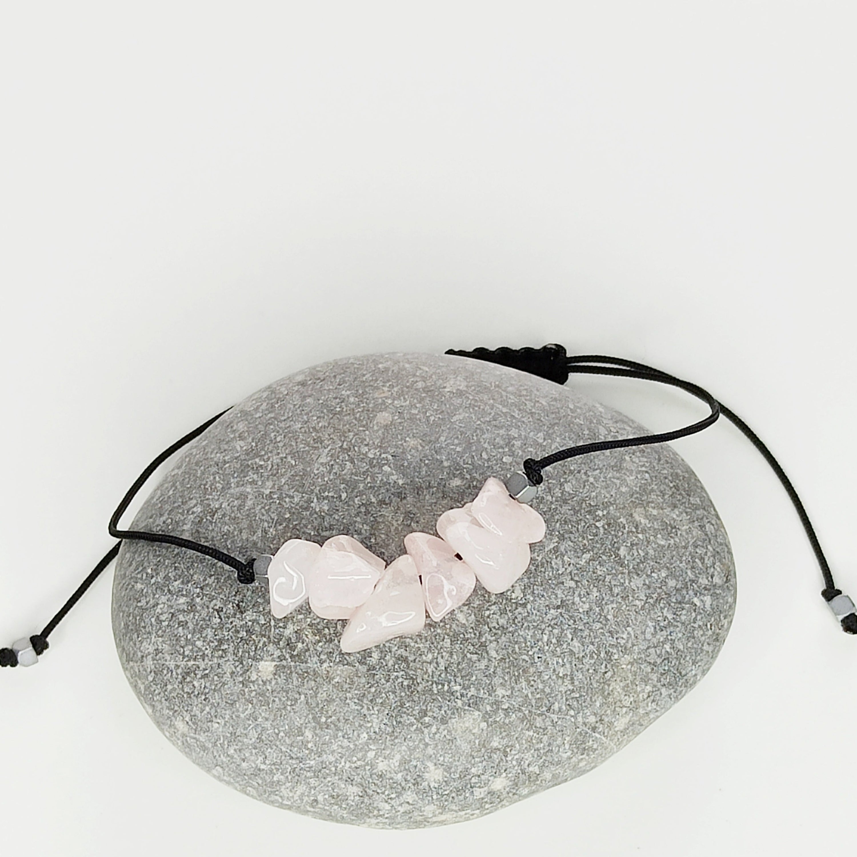 Pulsera piedras de Cuarzo Rosa | Piedra natural.