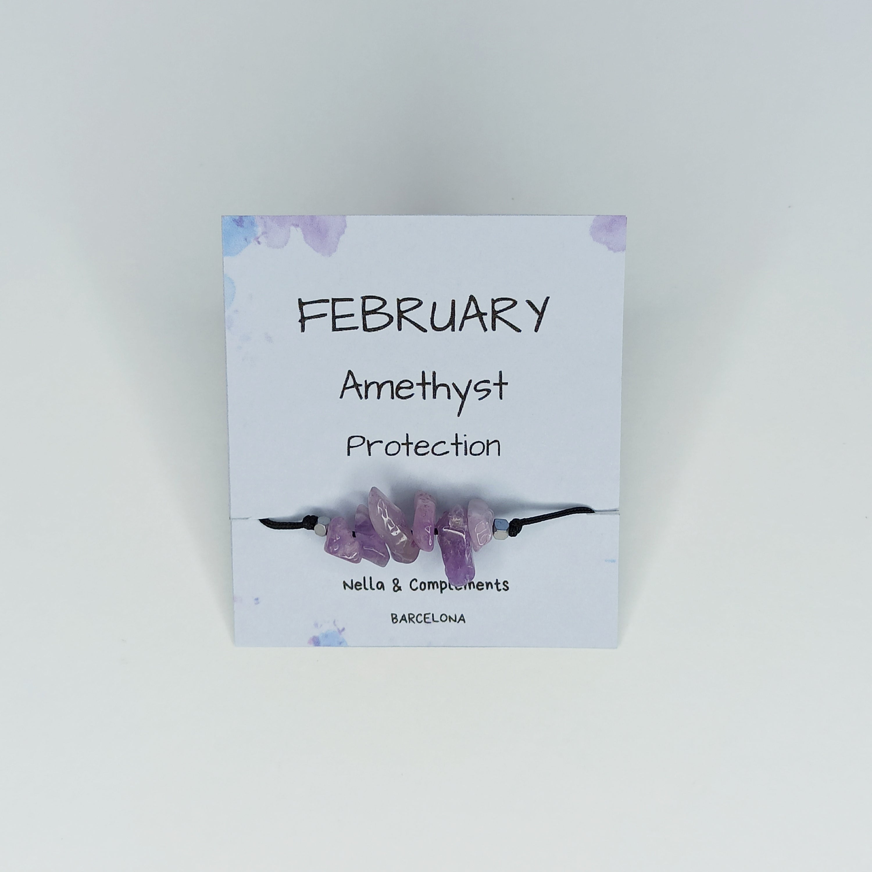 Pulsera piedra de nacimiento Febrero | Piedra natal de Febrero.