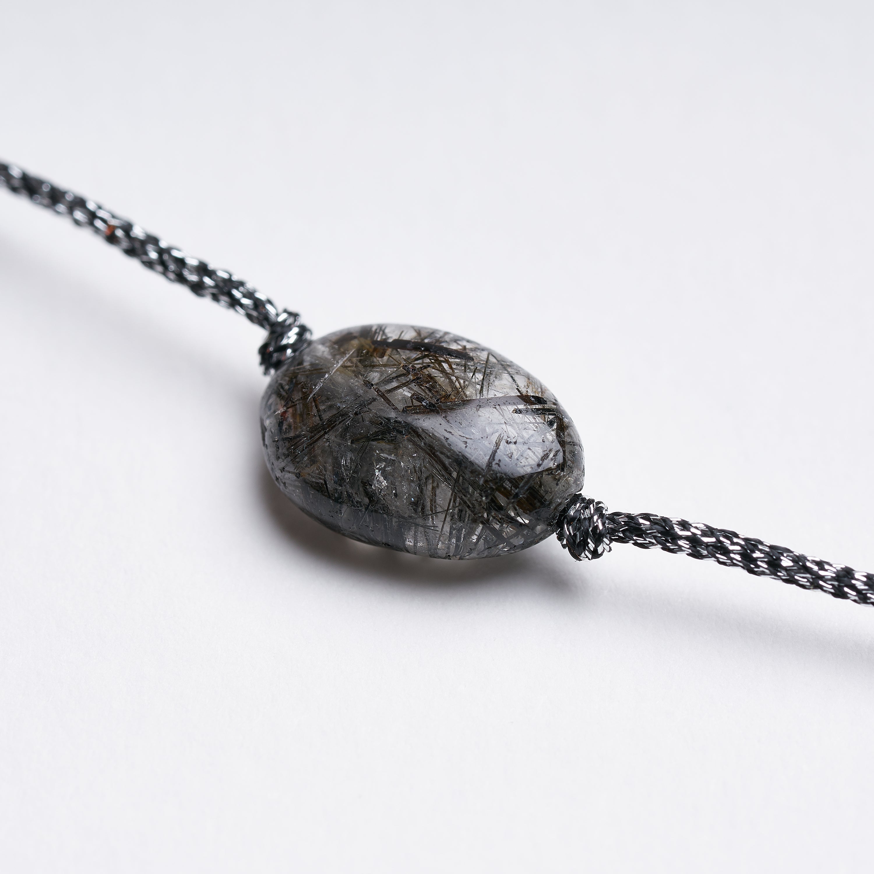 Pulsera Cuarzo Turmalina | Piedra en  Solitario.