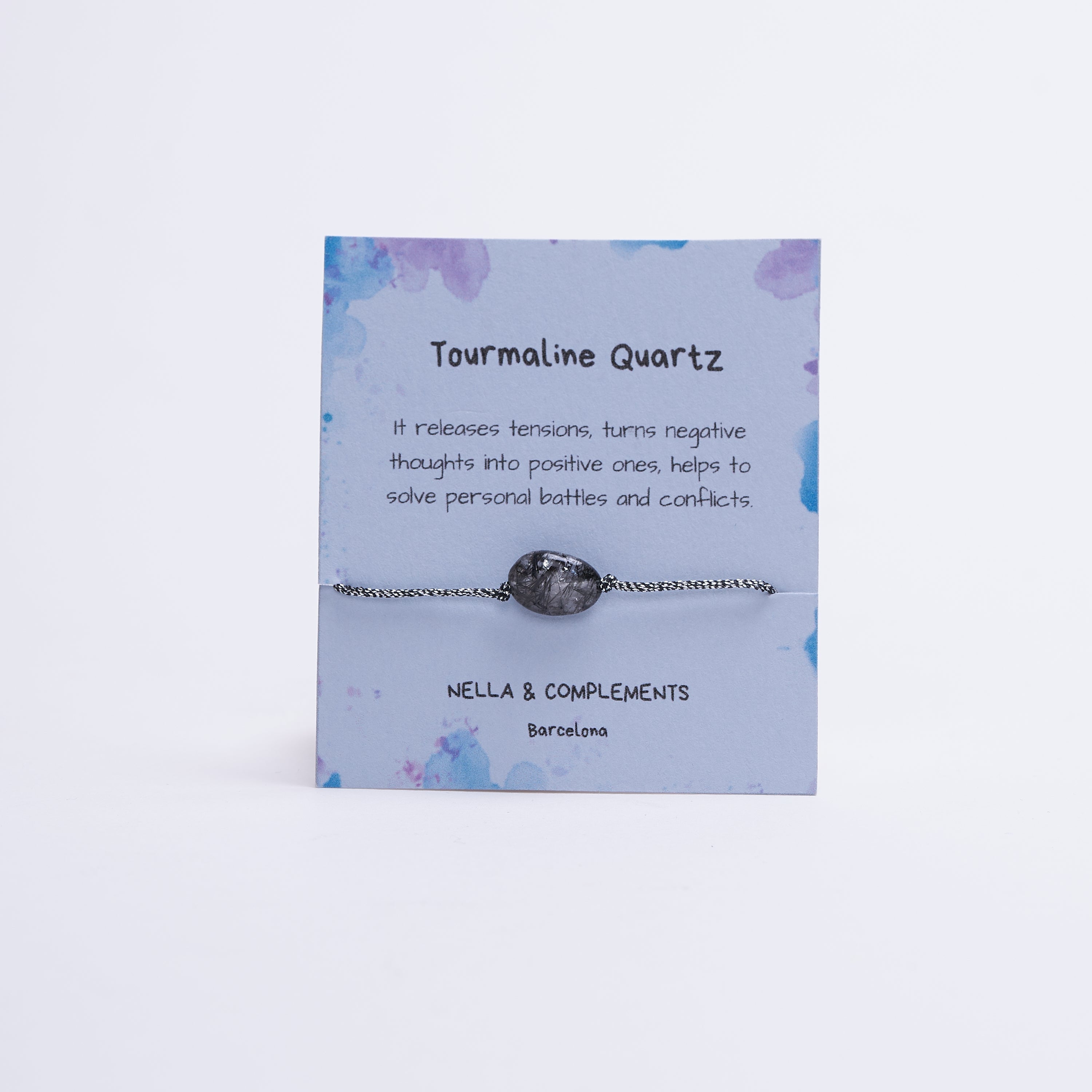 Pulsera Cuarzo Turmalina | Piedra en  Solitario.