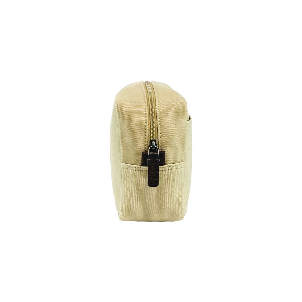 K0014GB | Beauty Case in Canvas/Vera Pelle pieno fiore, volanata.