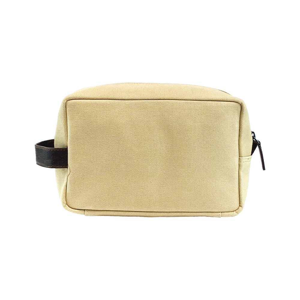K0014GB | Beauty Case in Canvas/Vera Pelle pieno fiore, volanata.
