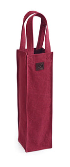 K0016XB | Borsa Porta Bottiglia in Canvas/ Vera Pelle pieno fiore,
