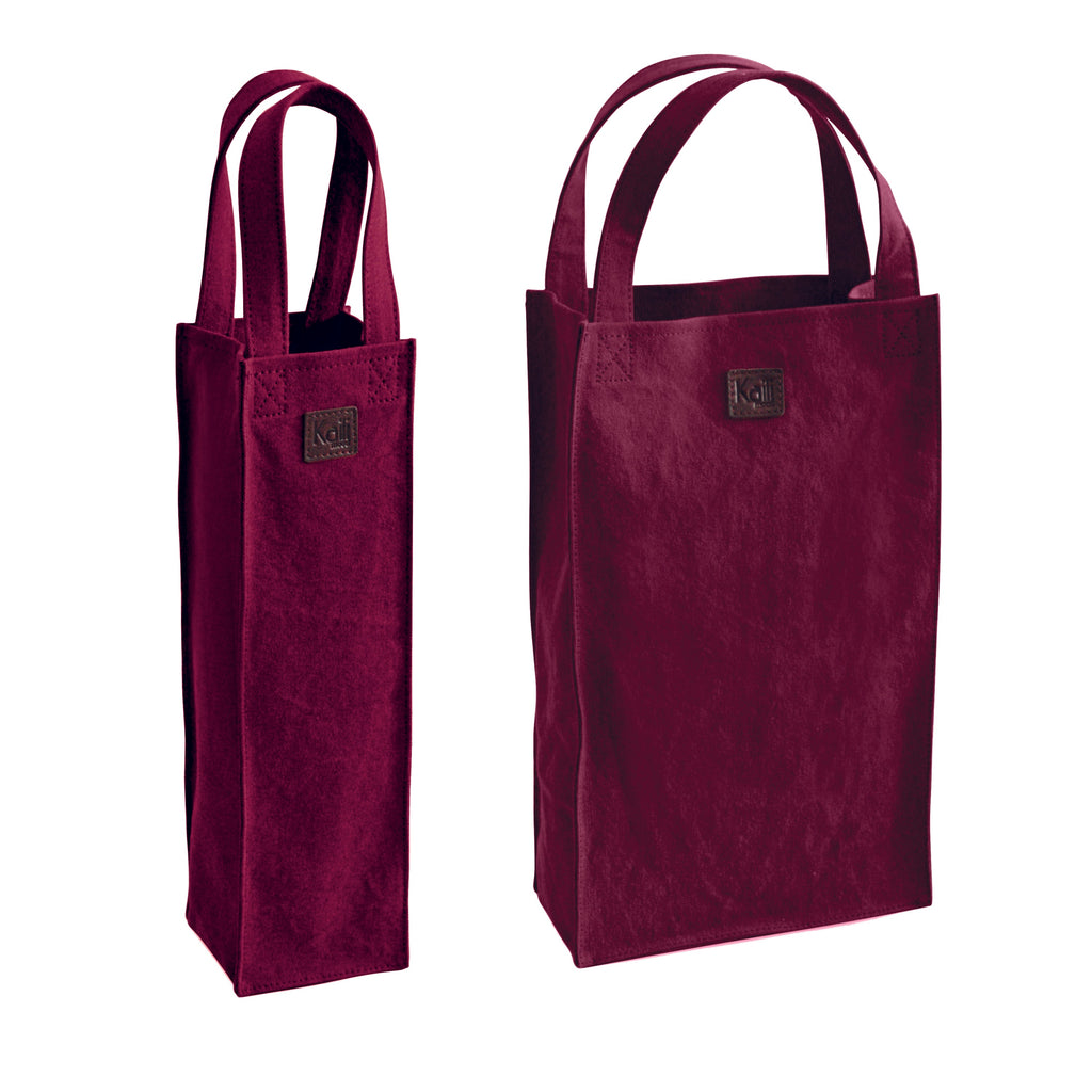 K0017XB | Borsa Porta Doppia Bottiglia in Canvas/ Vera Pelle pieno