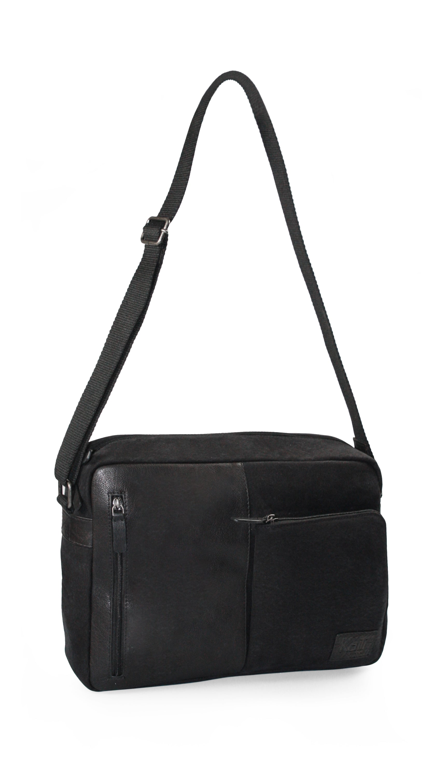 K0022AB | Messenger in Canvas/Vera Pelle, pieno fiore, volanata -