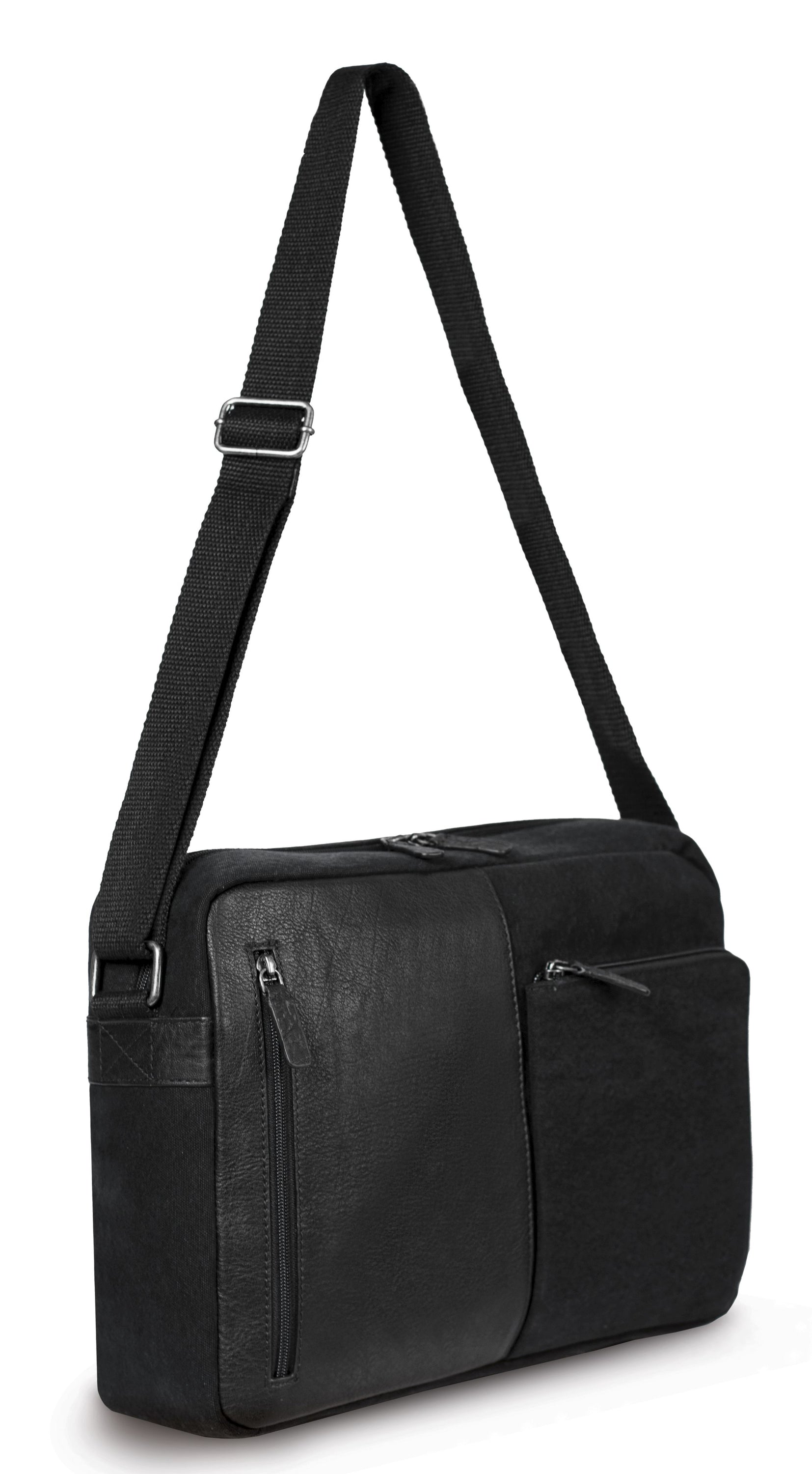 K0022AB | Messenger in Canvas/Vera Pelle, pieno fiore, volanata -
