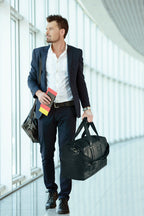 K0024AB | Borsone da Viaggio in Canvas/Vera Pelle, pieno fiore,