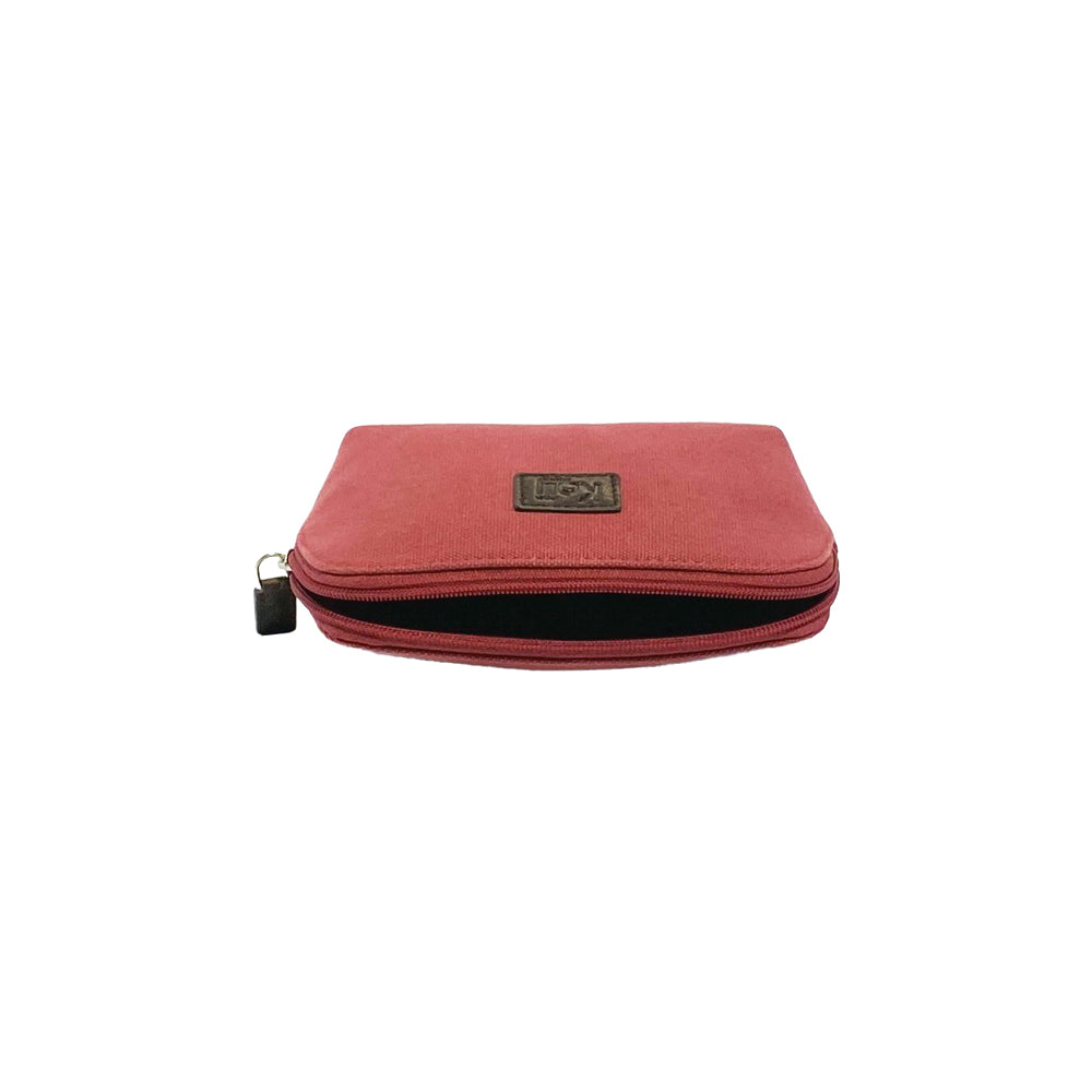 K0026XB | Pochette da Donna in Canvas/Vera Pelle pieno fiore Volanata