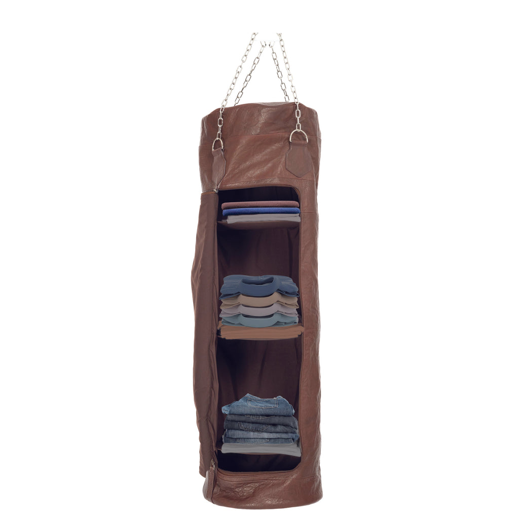 K0036BB | Sacco Da Boxe Contenitore in Vera Pelle, pieno fiore,