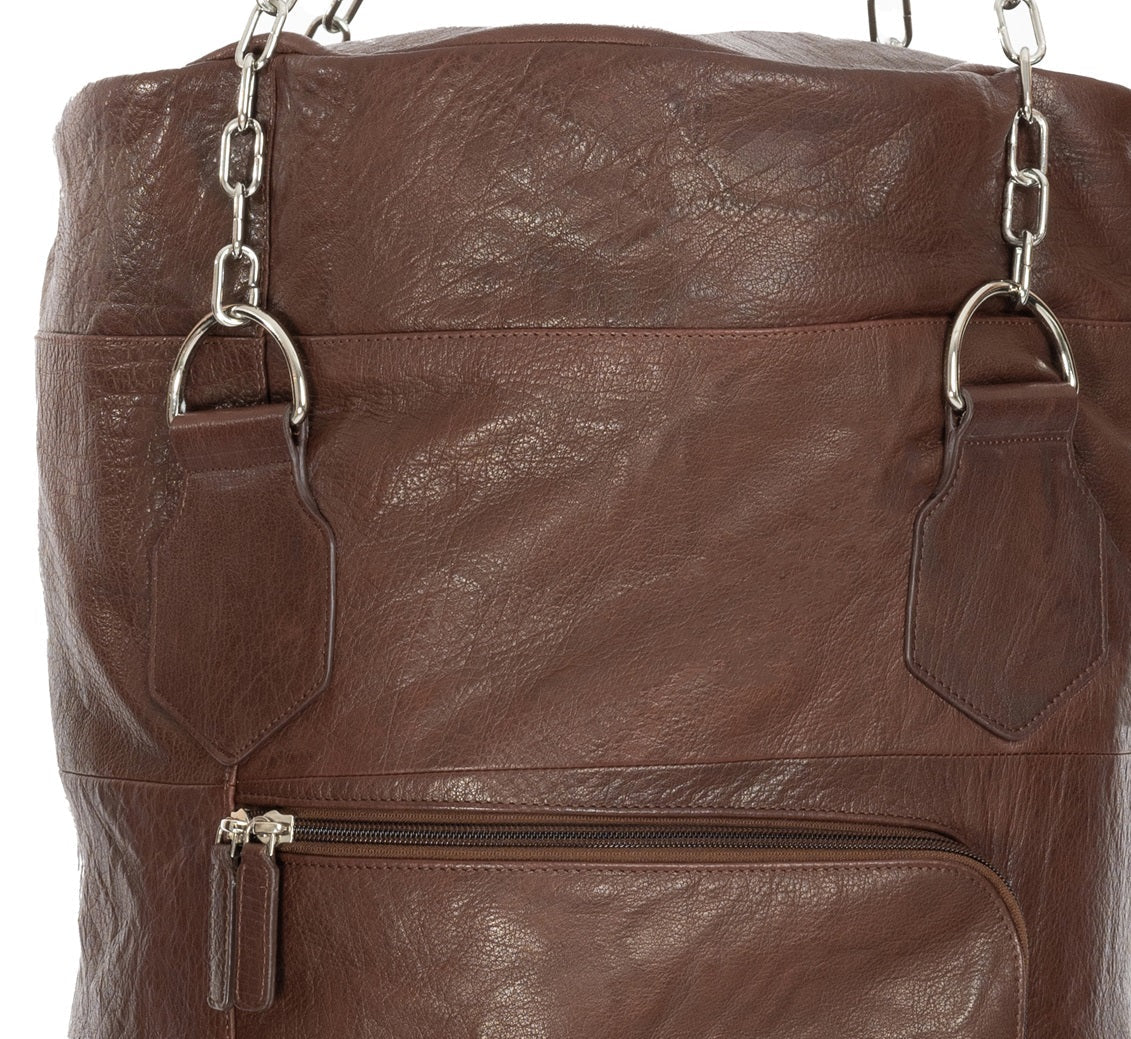 K0036BB | Sacco Da Boxe Contenitore in Vera Pelle, pieno fiore,