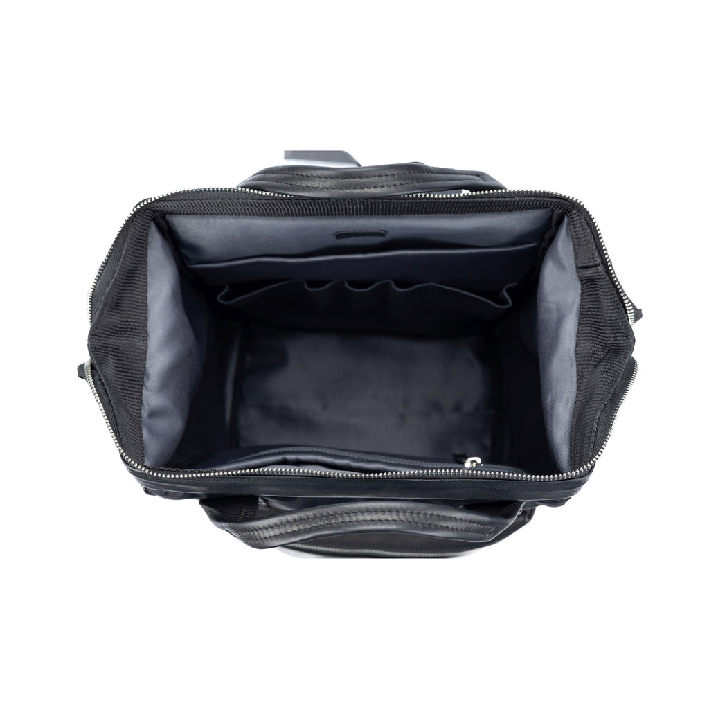 K0037AB | Zaino Idrorepellente in Nylon Waterproof/Vera Pelle pieno