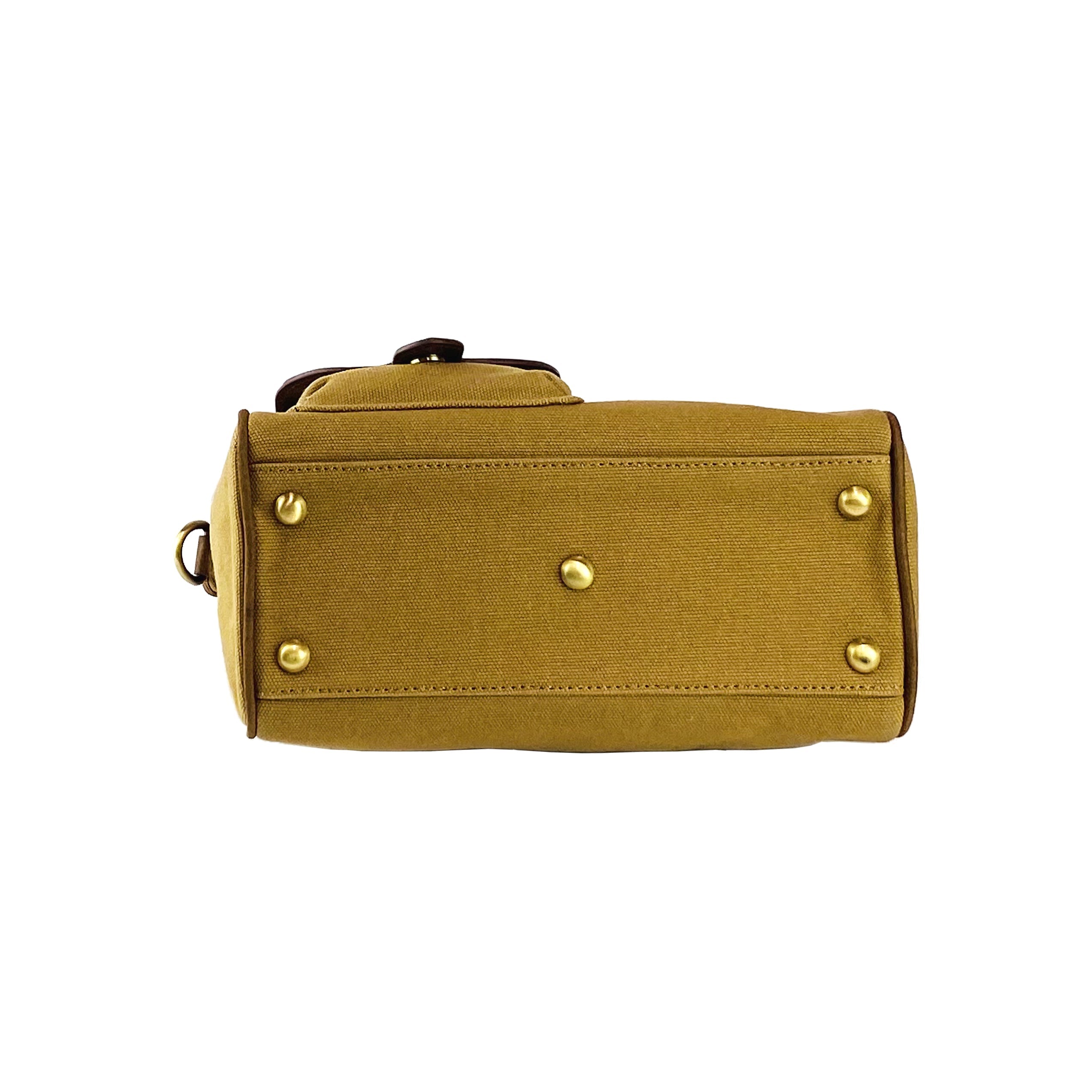 K0042BACB | Borsa a Mano Mini in Canvas/Vera Pelle Made in Italy.