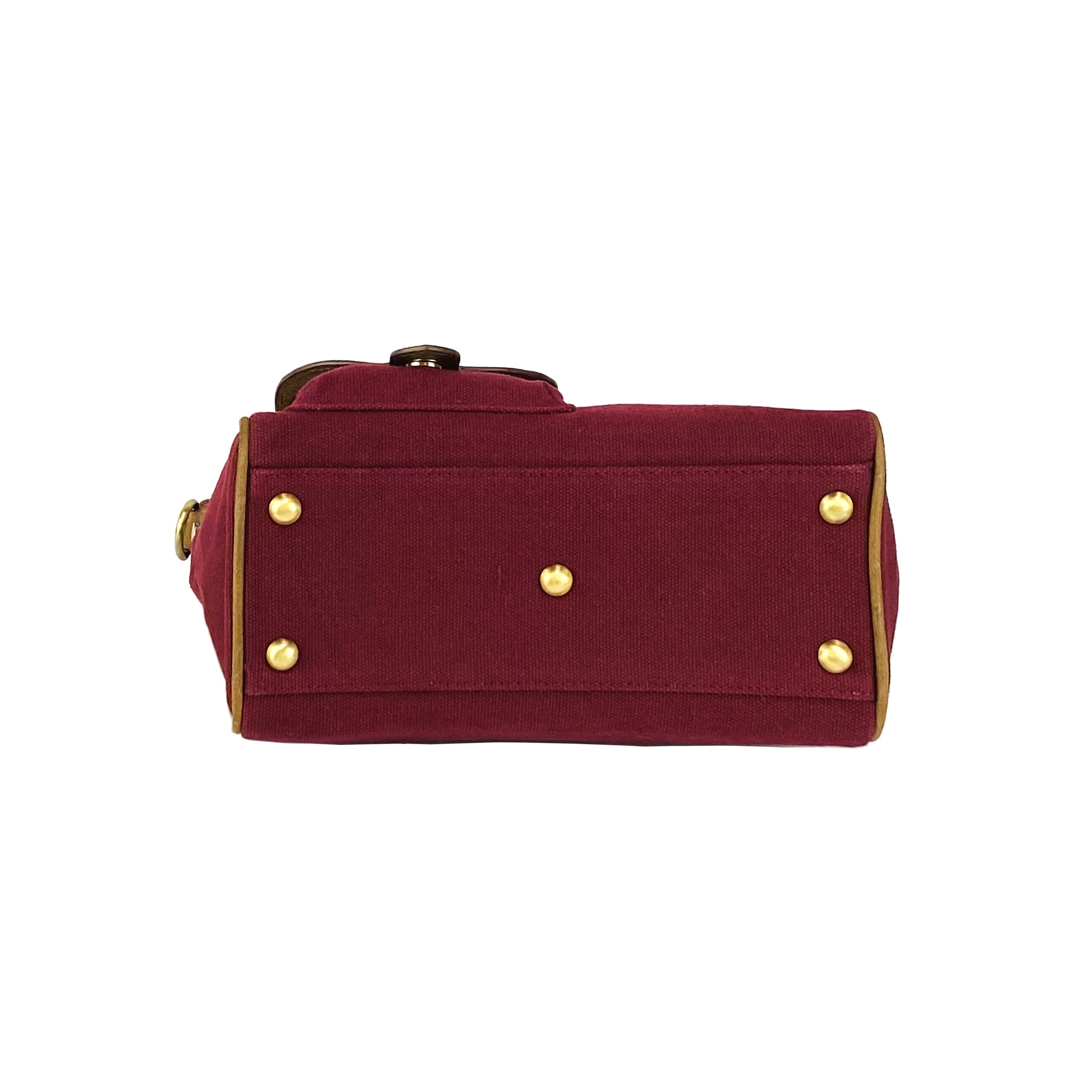 K0042XCB | Borsa a Mano Mini in Canvas/Vera Pelle Made in Italy.