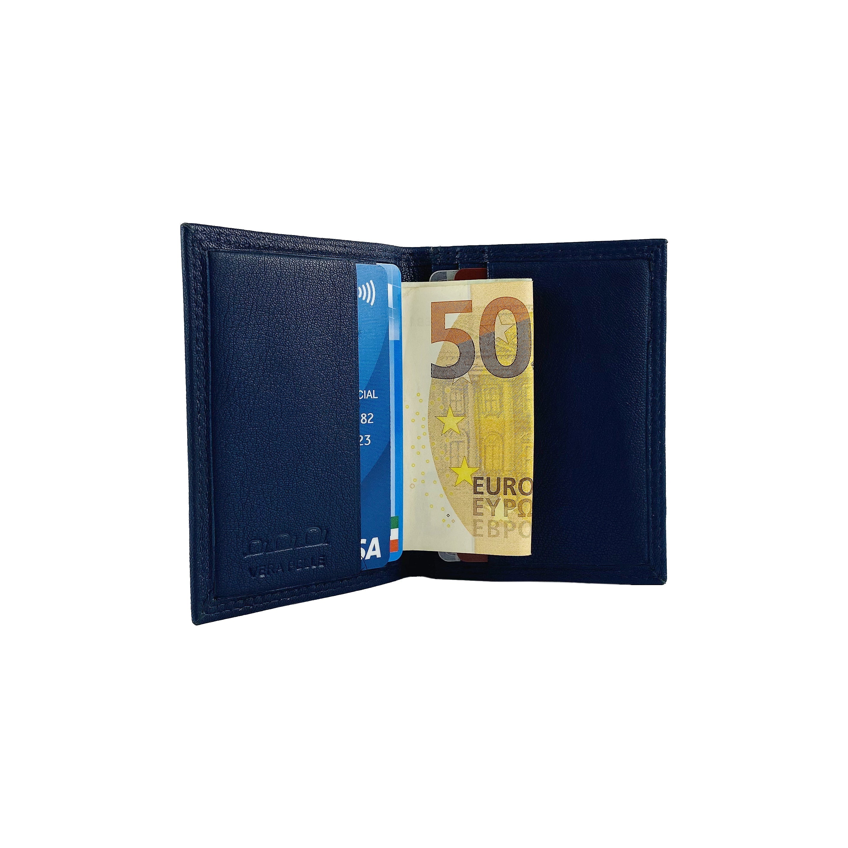 K10217DB | Porta Carte di Credito in Vera Pelle pieno fiore, con
