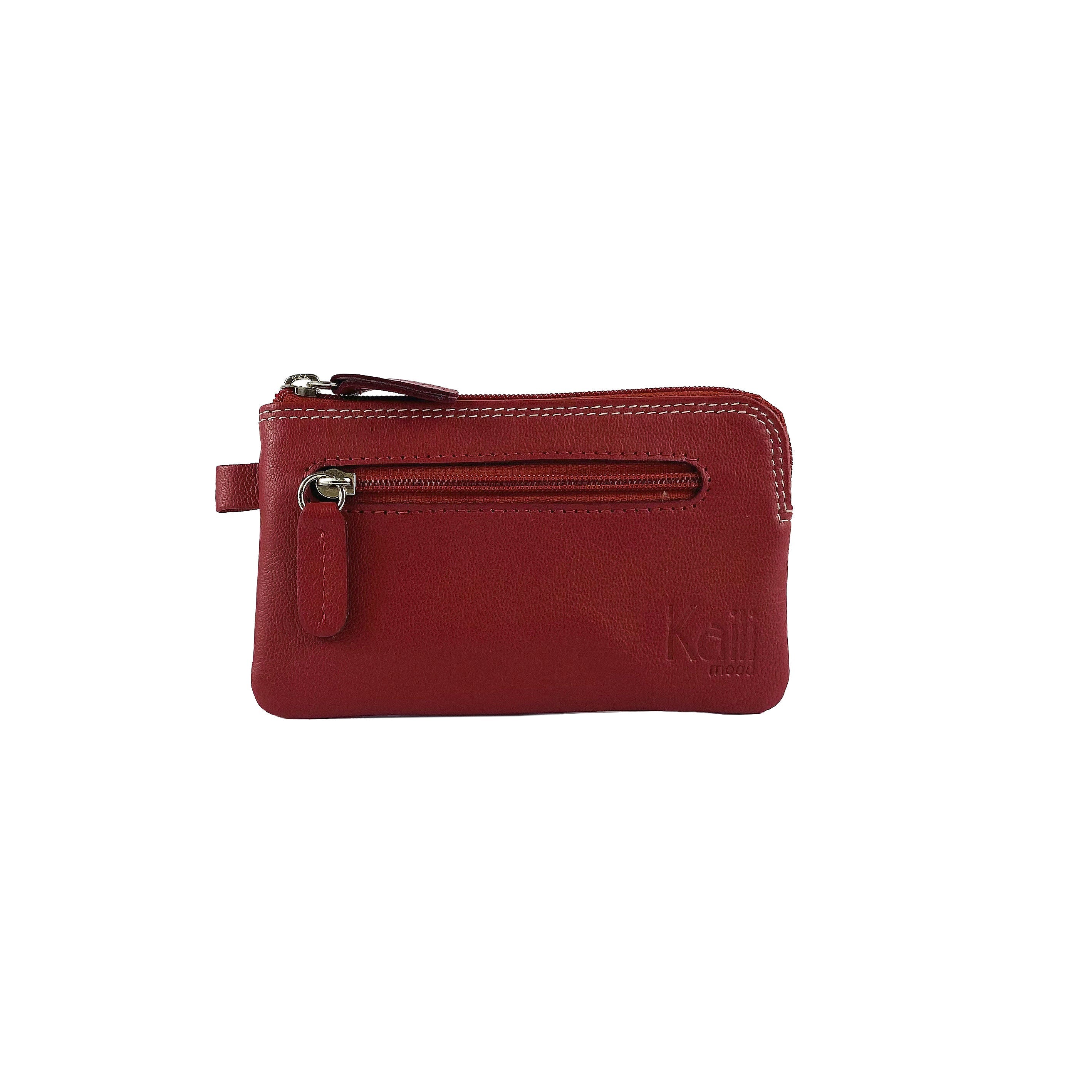 K10218VB | Portachiavi/Portamonete in Vera Pelle Col.Rosso. Chiusura