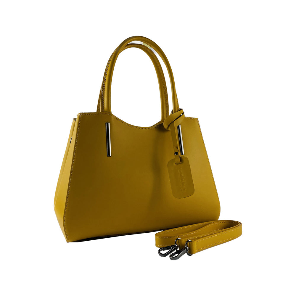 RB1004R | Borsa a Mano in Vera Pelle Made in Italy con Tracollina
