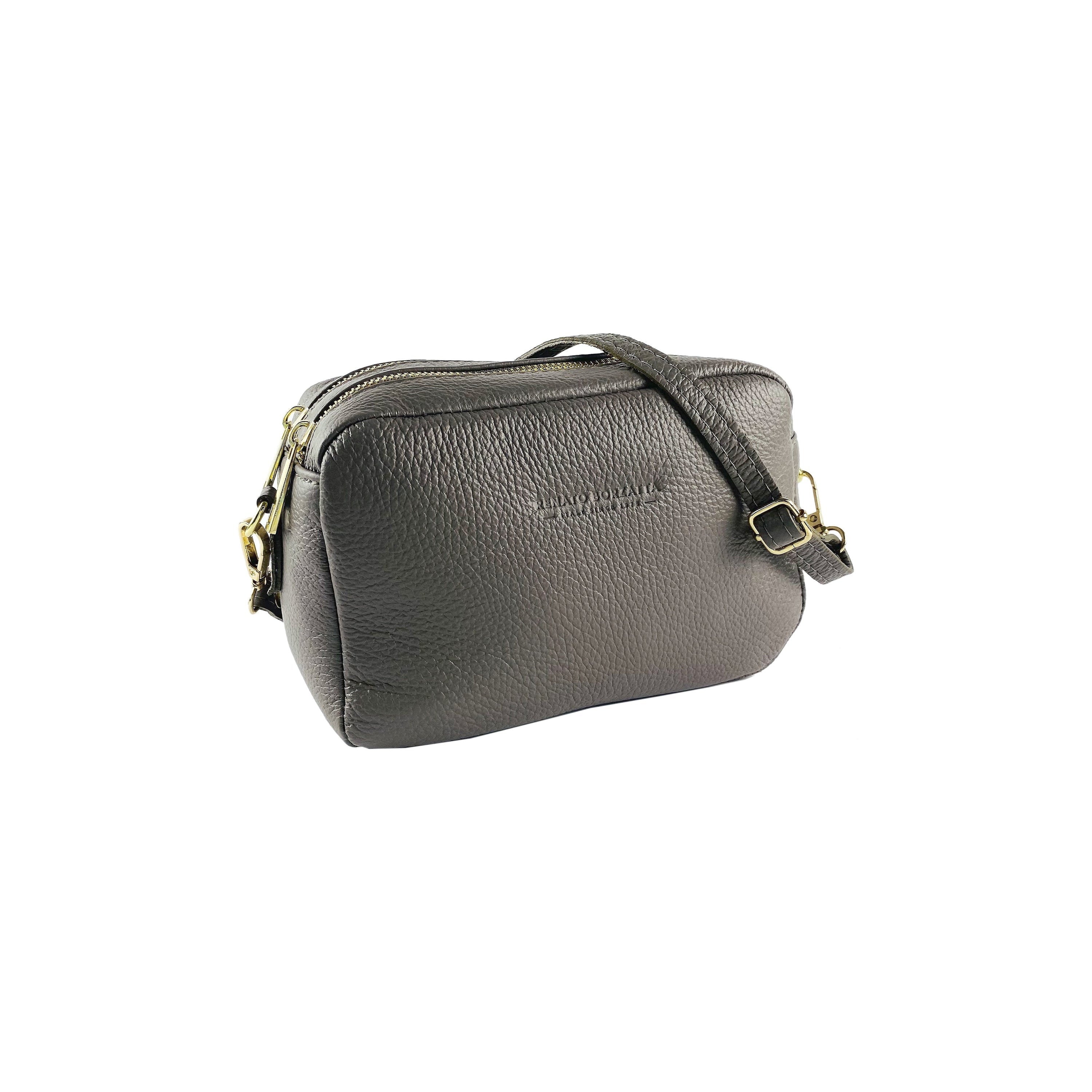 RB1008AQ | Tracollina Donna Doppia Lampo in Vera Pelle Made in Italy.
