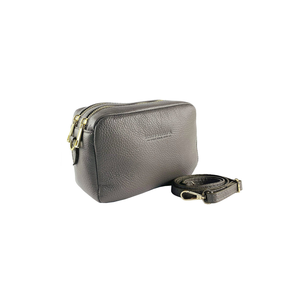 RB1008AQ | Tracollina Donna Doppia Lampo in Vera Pelle Made in Italy.