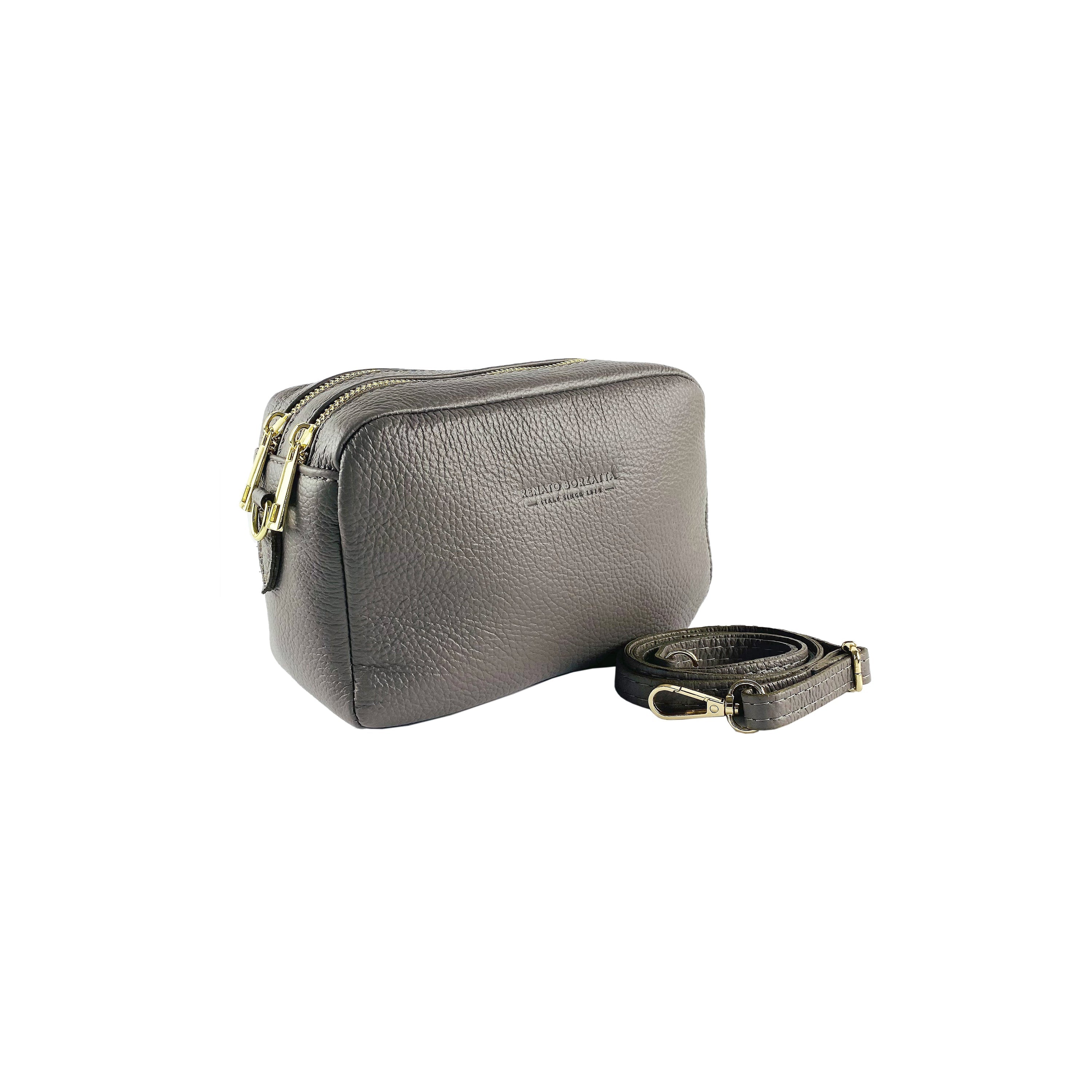 RB1008AQ | Tracollina Donna Doppia Lampo in Vera Pelle Made in Italy.