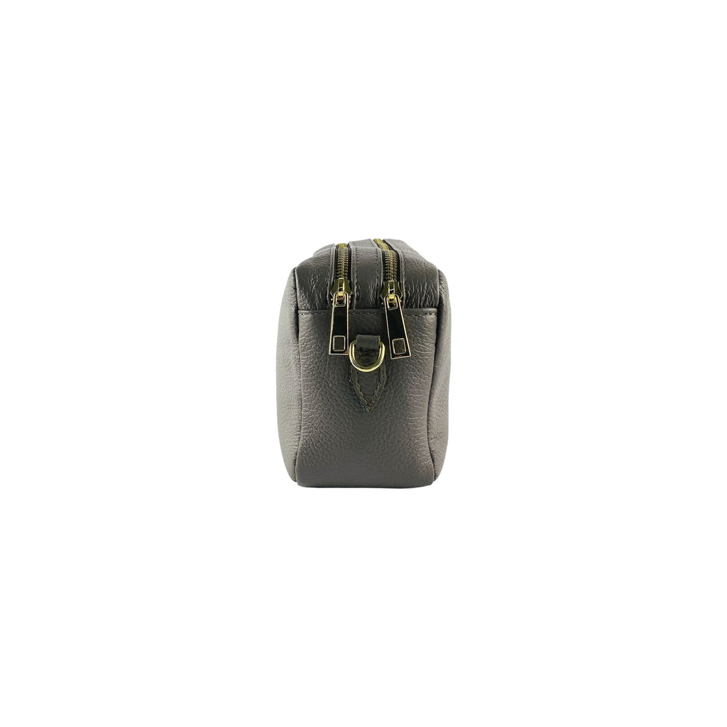 RB1008AQ | Tracollina Donna Doppia Lampo in Vera Pelle Made in Italy.