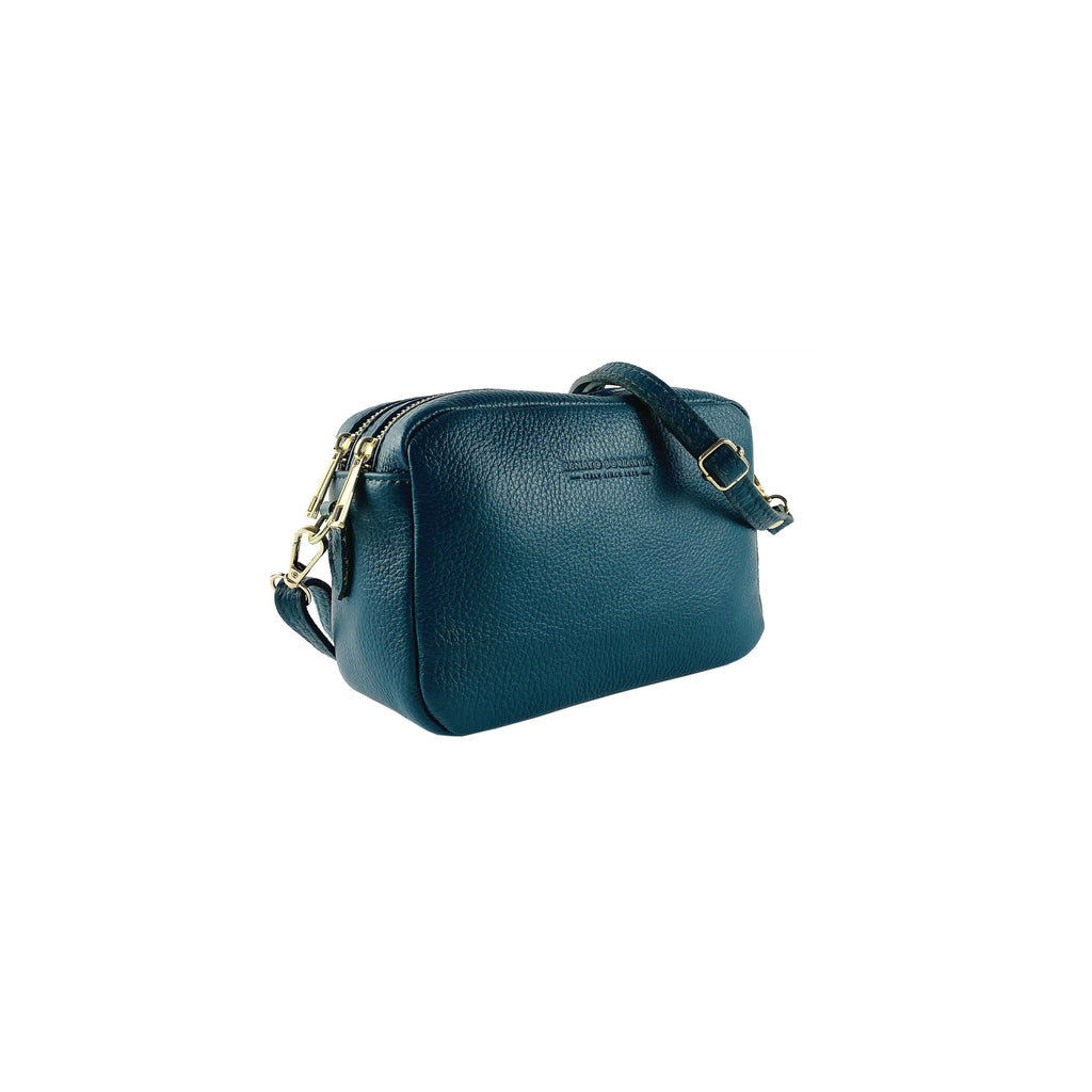 RB1008E | Tracollina Donna Doppia Lampo in Vera Pelle Made in Italy.