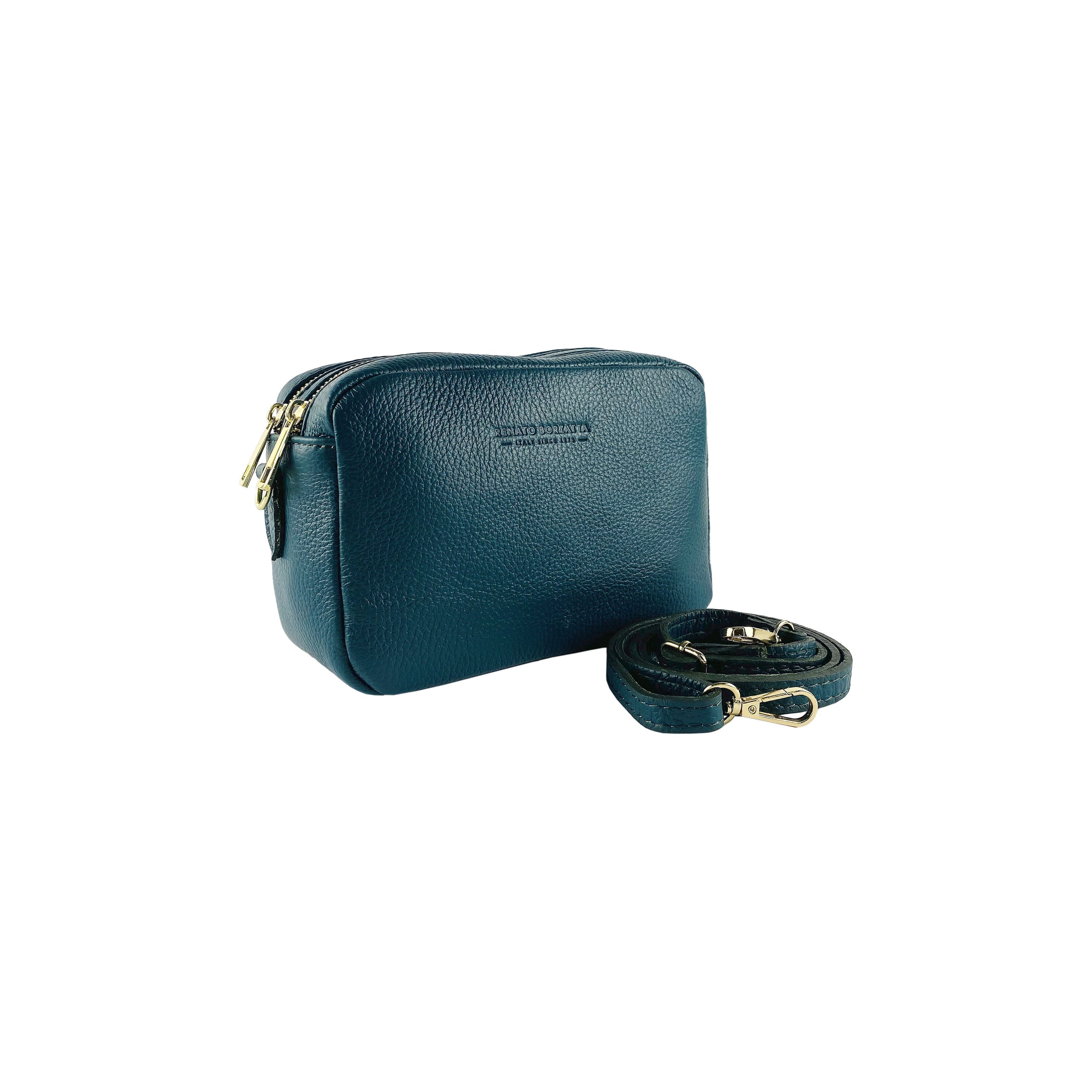 RB1008E | Tracollina Donna Doppia Lampo in Vera Pelle Made in Italy.