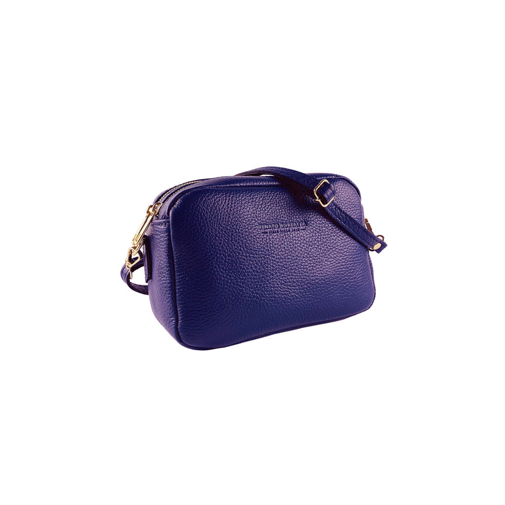 RB1008Y | Tracollina Donna Doppia Lampo in Vera Pelle Made in Italy.