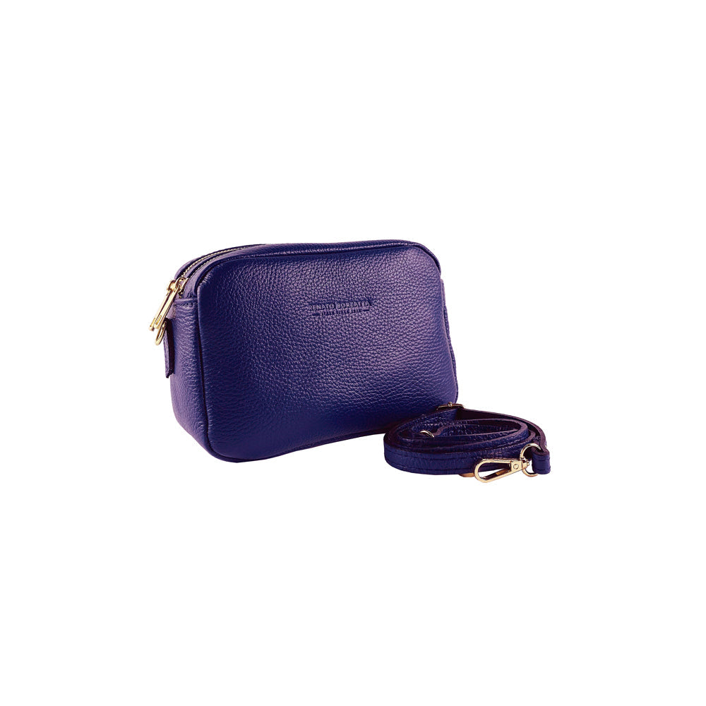 RB1008Y | Tracollina Donna Doppia Lampo in Vera Pelle Made in Italy.