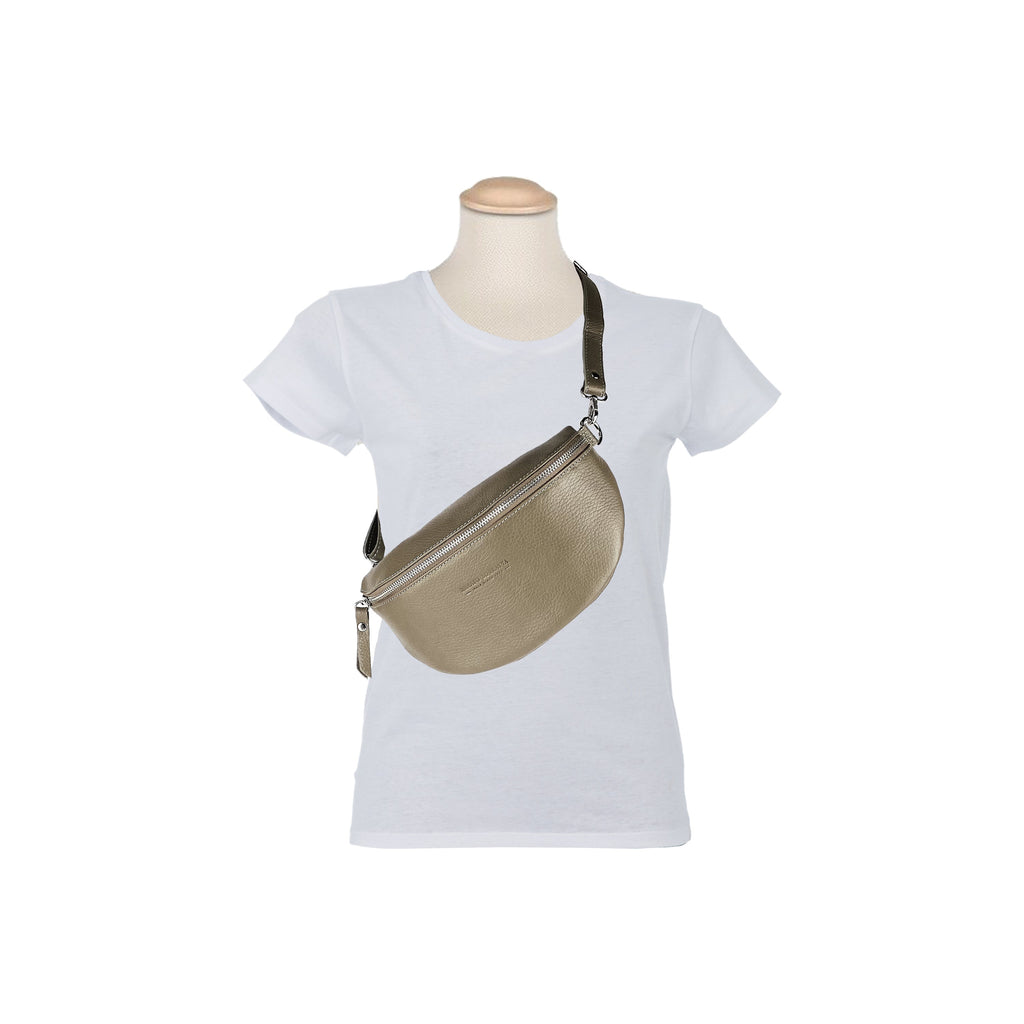 RB1015AQ | Marsupio con tracolla removibile in Vera Pelle Made in