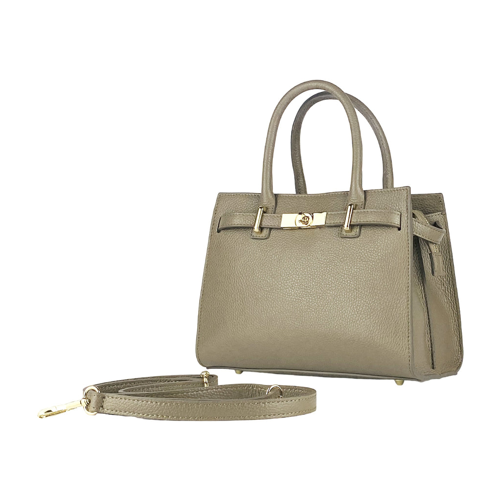 RB1016AQ | Borsa Donna a Mano in Vera Pelle Made in Italy con tracolla