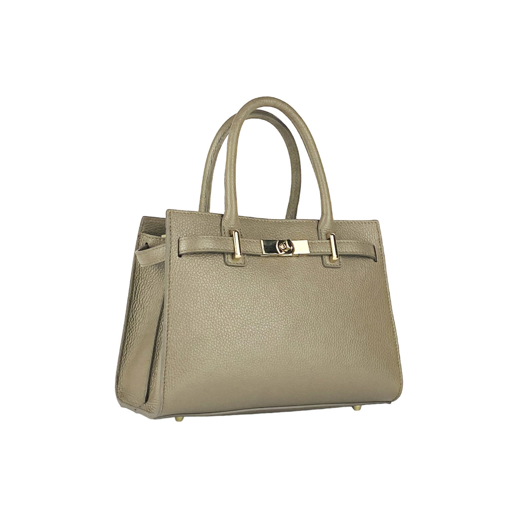 RB1016AQ | Borsa Donna a Mano in Vera Pelle Made in Italy con tracolla