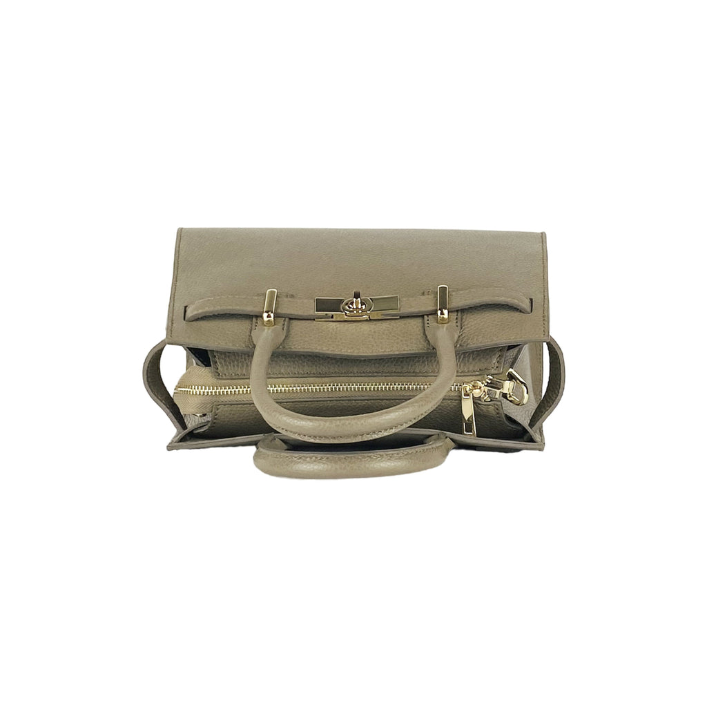 RB1016AQ | Borsa Donna a Mano in Vera Pelle Made in Italy con tracolla