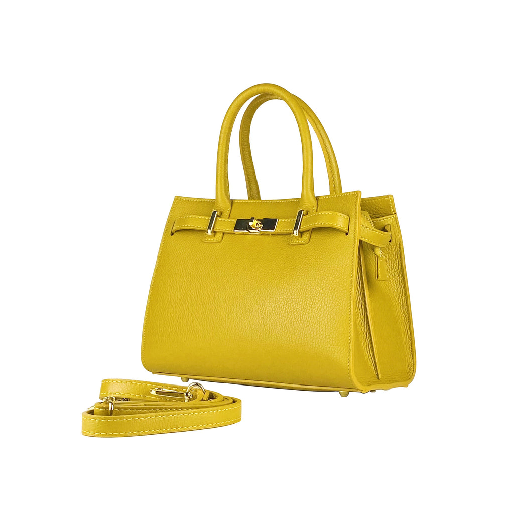 RB1016AR | Borsa Donna a Mano in Vera Pelle Made in Italy con tracolla