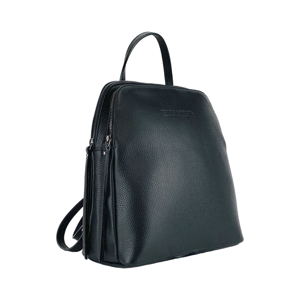 RB1018A | Zaino Donna Doppio scomparto in Vera Pelle Made in Italy con
