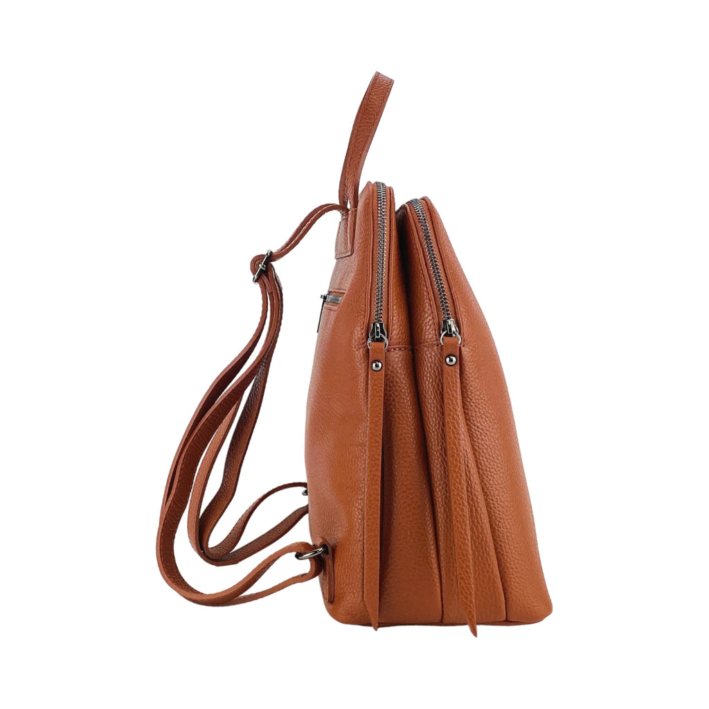 RB1018AM | Zaino Donna Doppio scomparto in Vera Pelle Made in Italy