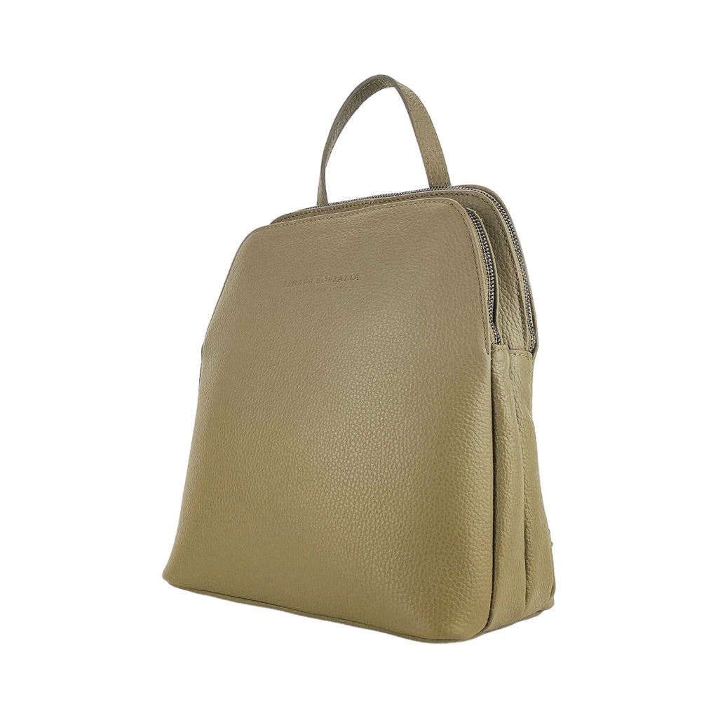RB1018AQ | Zaino Donna Doppio scomparto in Vera Pelle Made in Italy