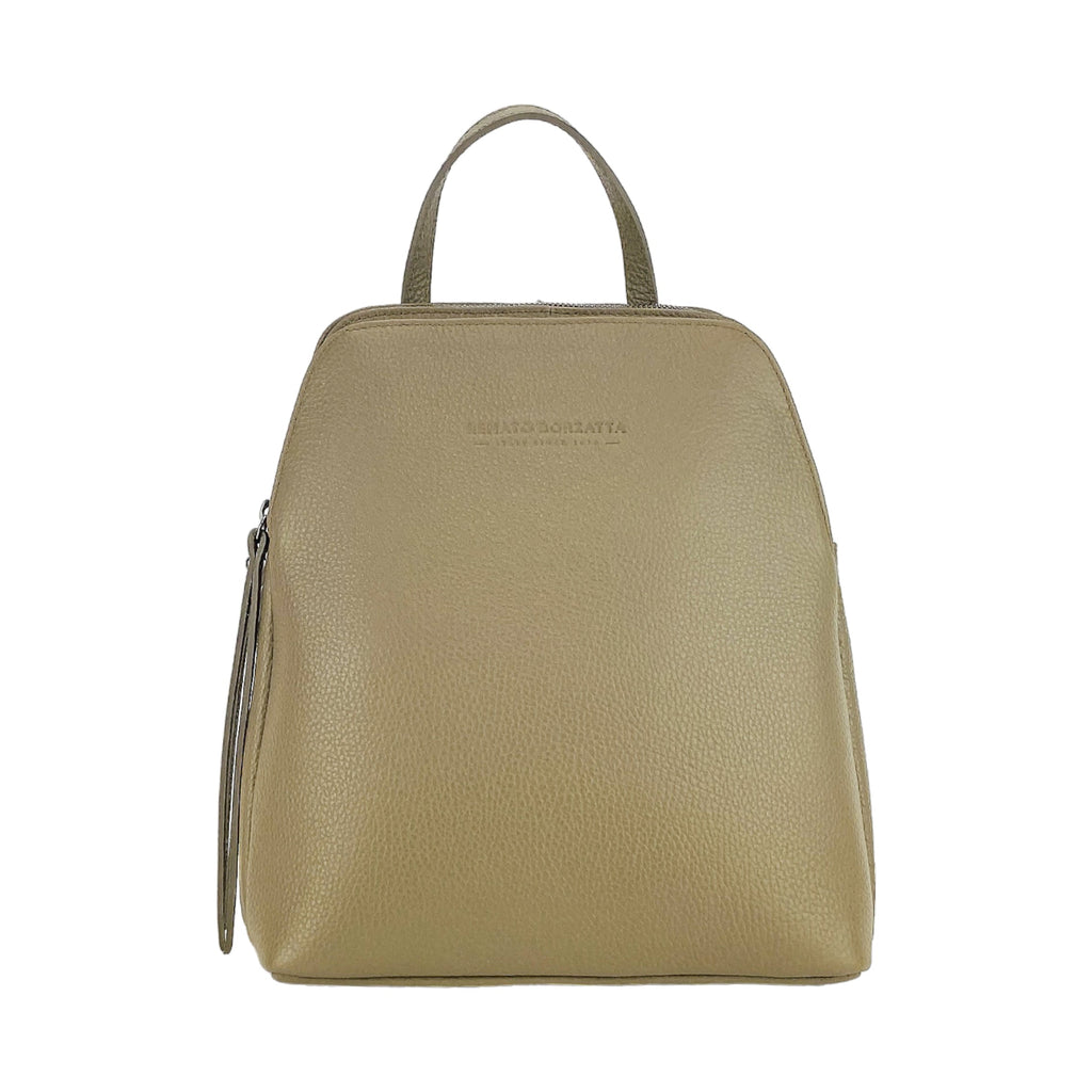 RB1018AQ | Zaino Donna Doppio scomparto in Vera Pelle Made in Italy