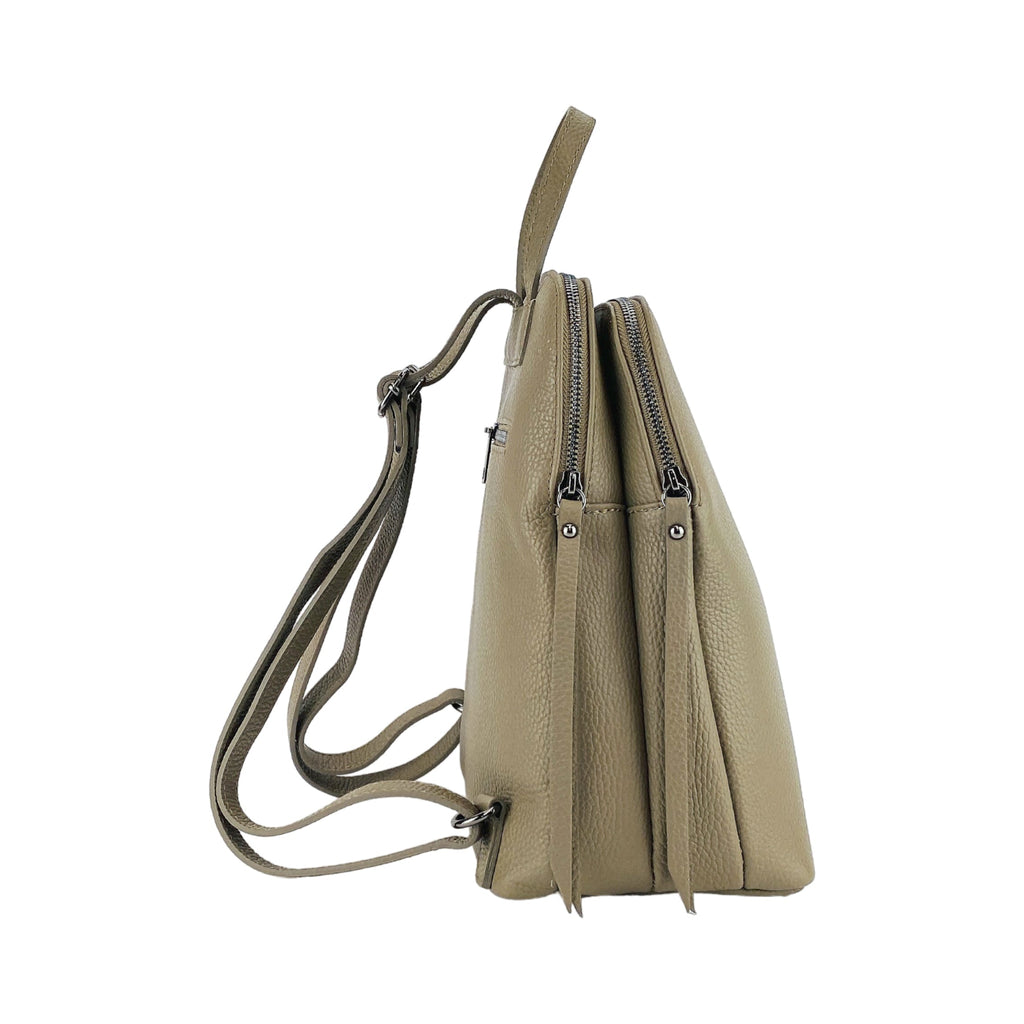 RB1018AQ | Zaino Donna Doppio scomparto in Vera Pelle Made in Italy