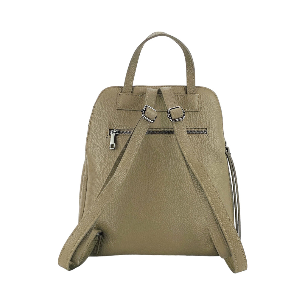 RB1018AQ | Zaino Donna Doppio scomparto in Vera Pelle Made in Italy