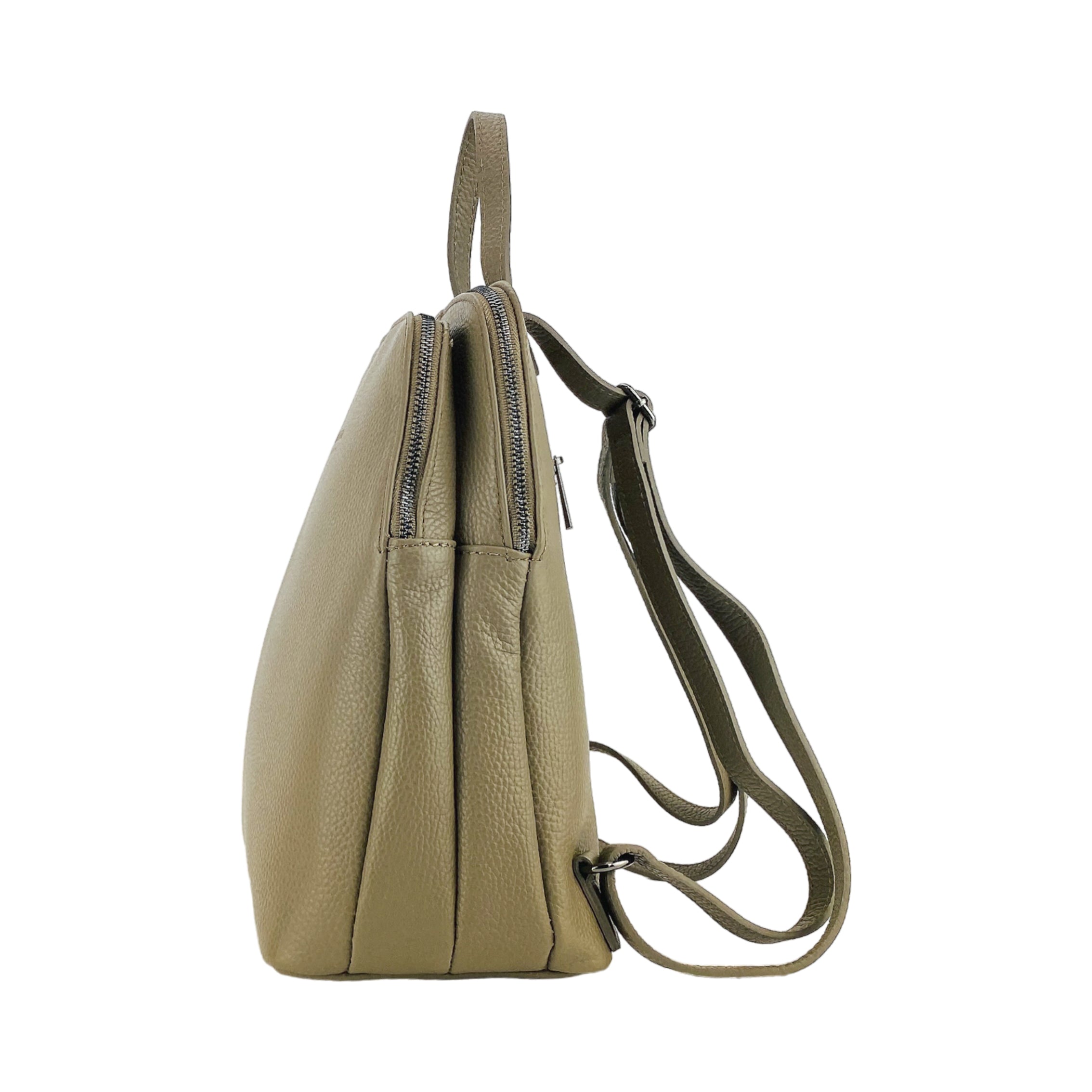 RB1018AQ | Zaino Donna Doppio scomparto in Vera Pelle Made in Italy