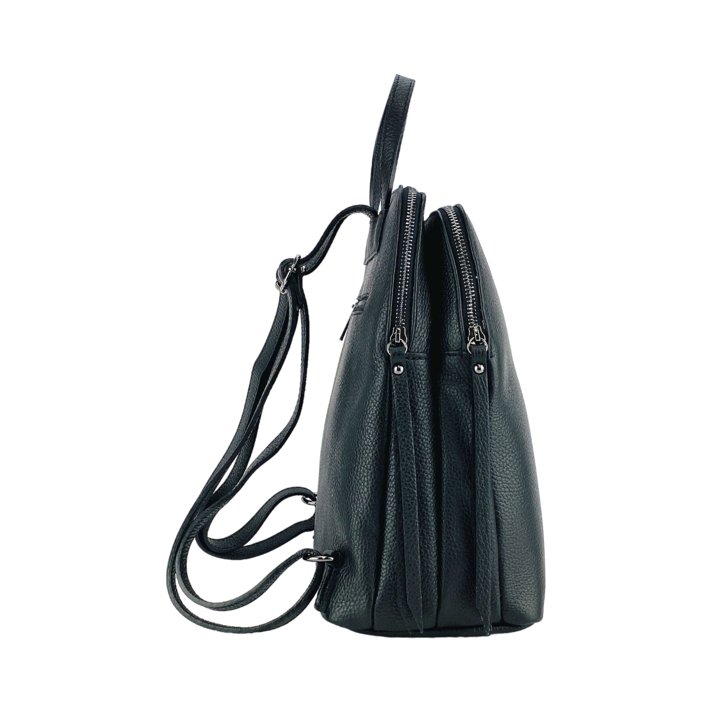 RB1018A | Zaino Donna Doppio scomparto in Vera Pelle Made in Italy con