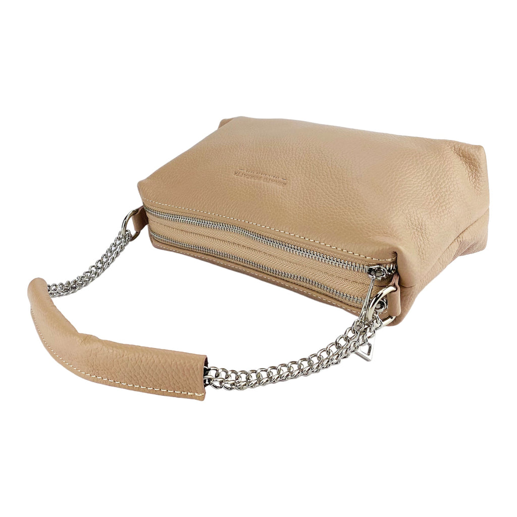 RB1025AU  | Borsa Donna a Mano con doppia lampo in Vera Pelle Made in