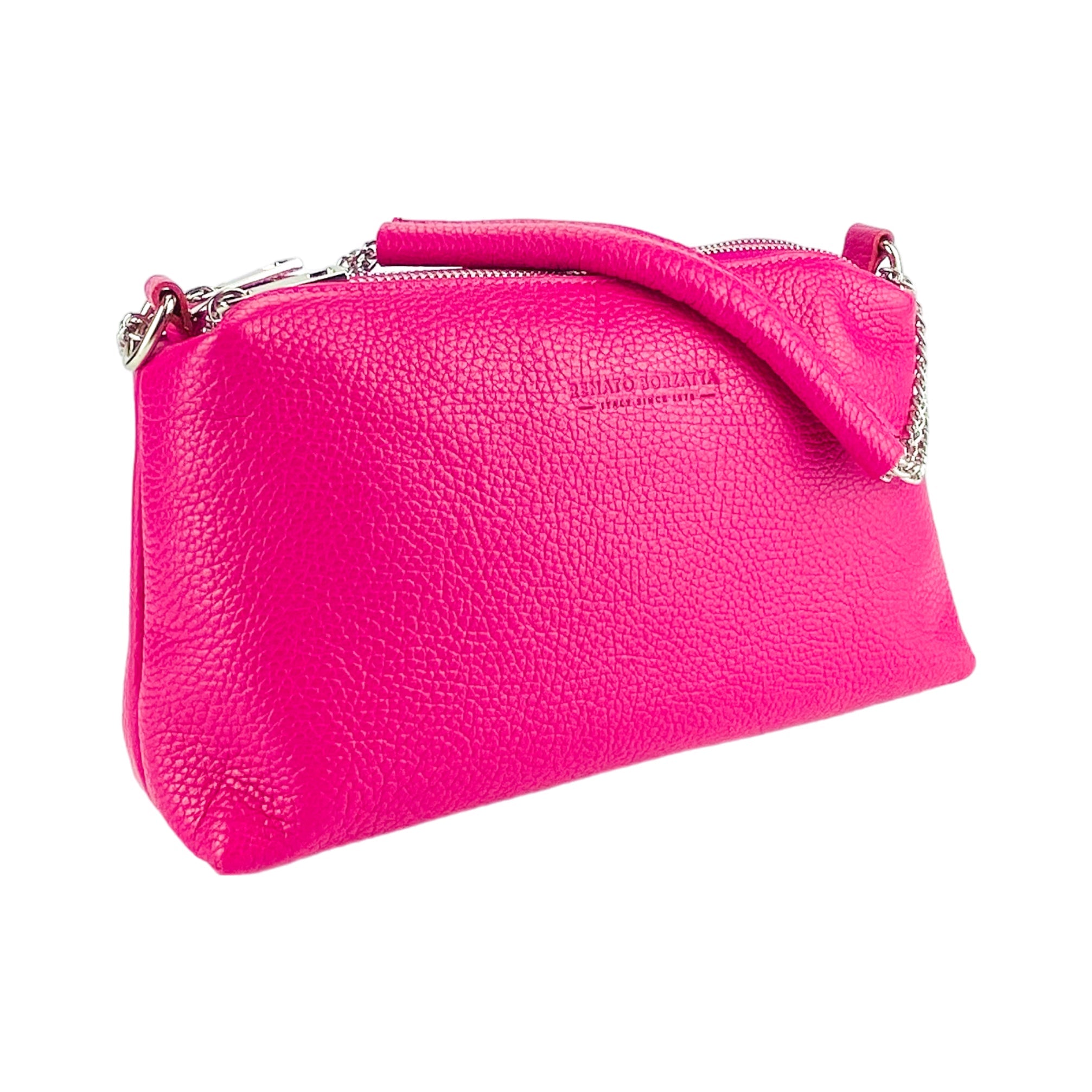 RB1025BE  | Borsa Donna a Mano con doppia lampo in Vera Pelle Made in