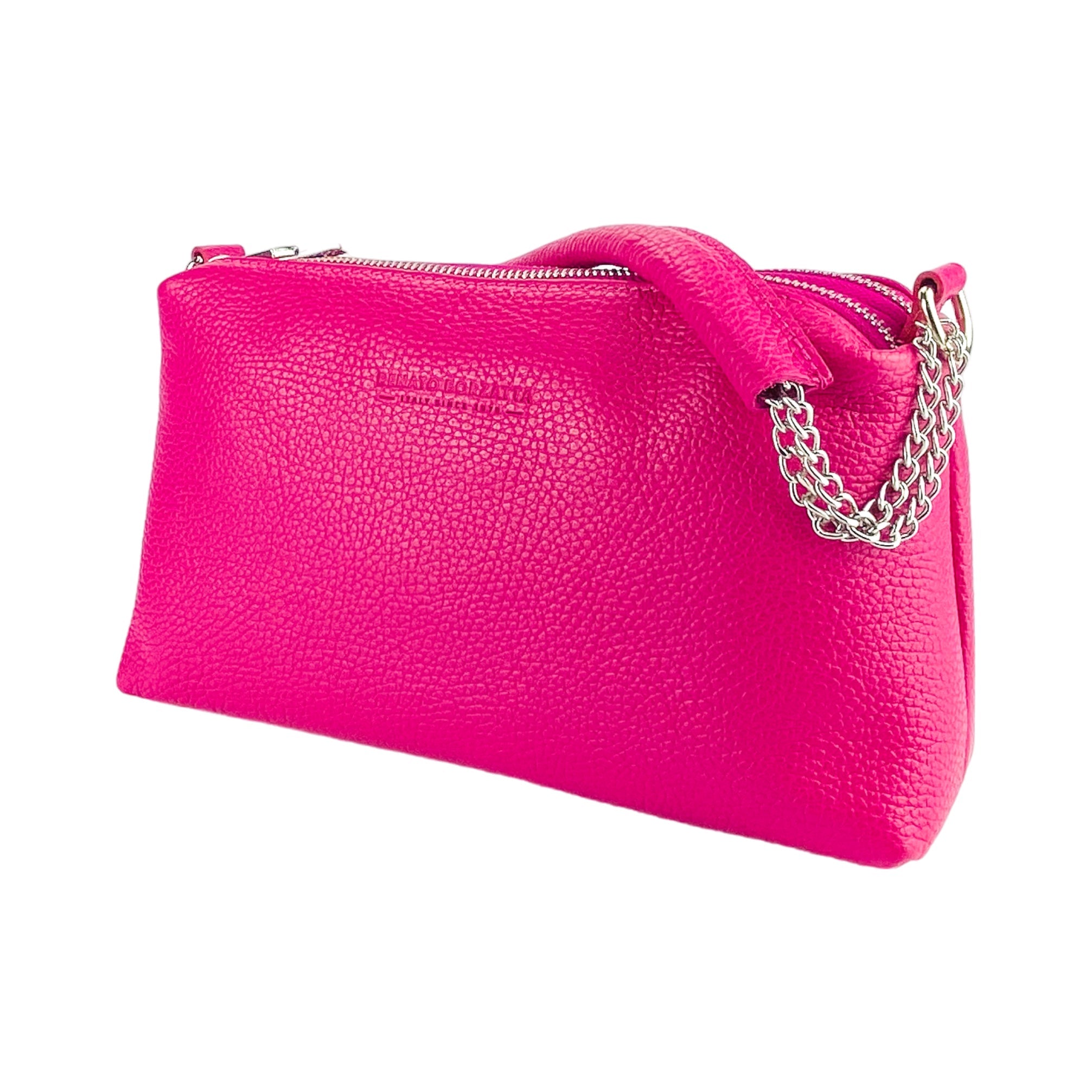 RB1025BE  | Borsa Donna a Mano con doppia lampo in Vera Pelle Made in