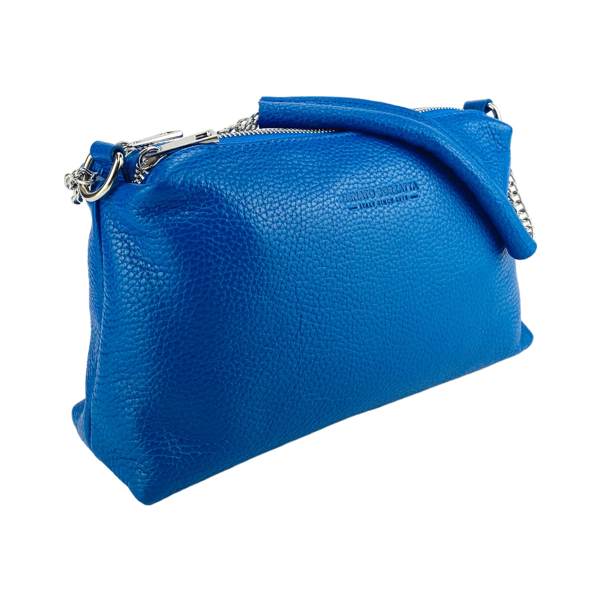 RB1025CH  | Borsa Donna a Mano con doppia lampo in Vera Pelle Made in